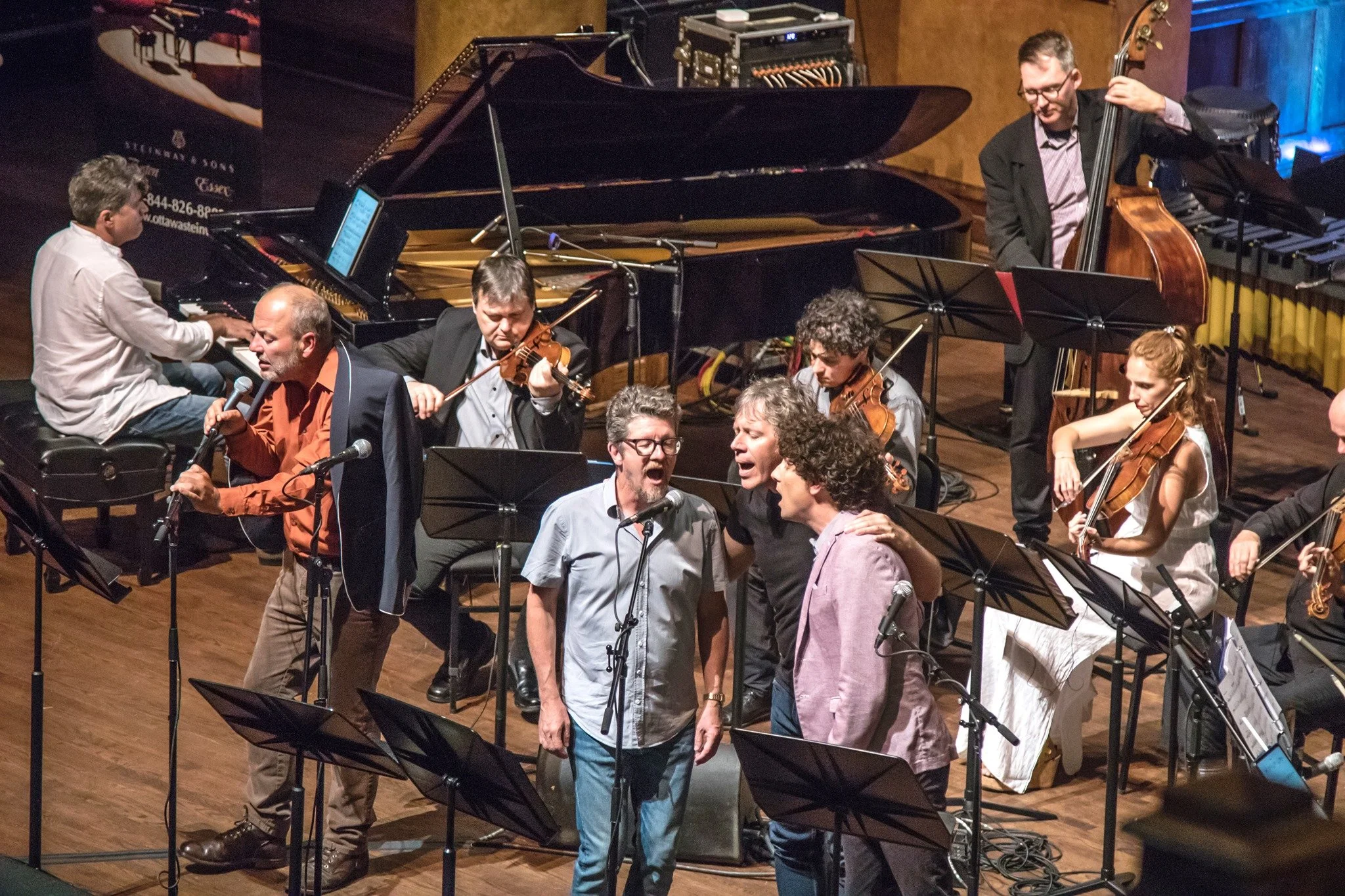  From left to right:  Andrew Burashko, Jason Plumb, Stephen Sitarski, Andy Maize, Craig Northey, Drew Jurecka, Jeremy Fisher, Andrew Downing, Catherine Cosbey 