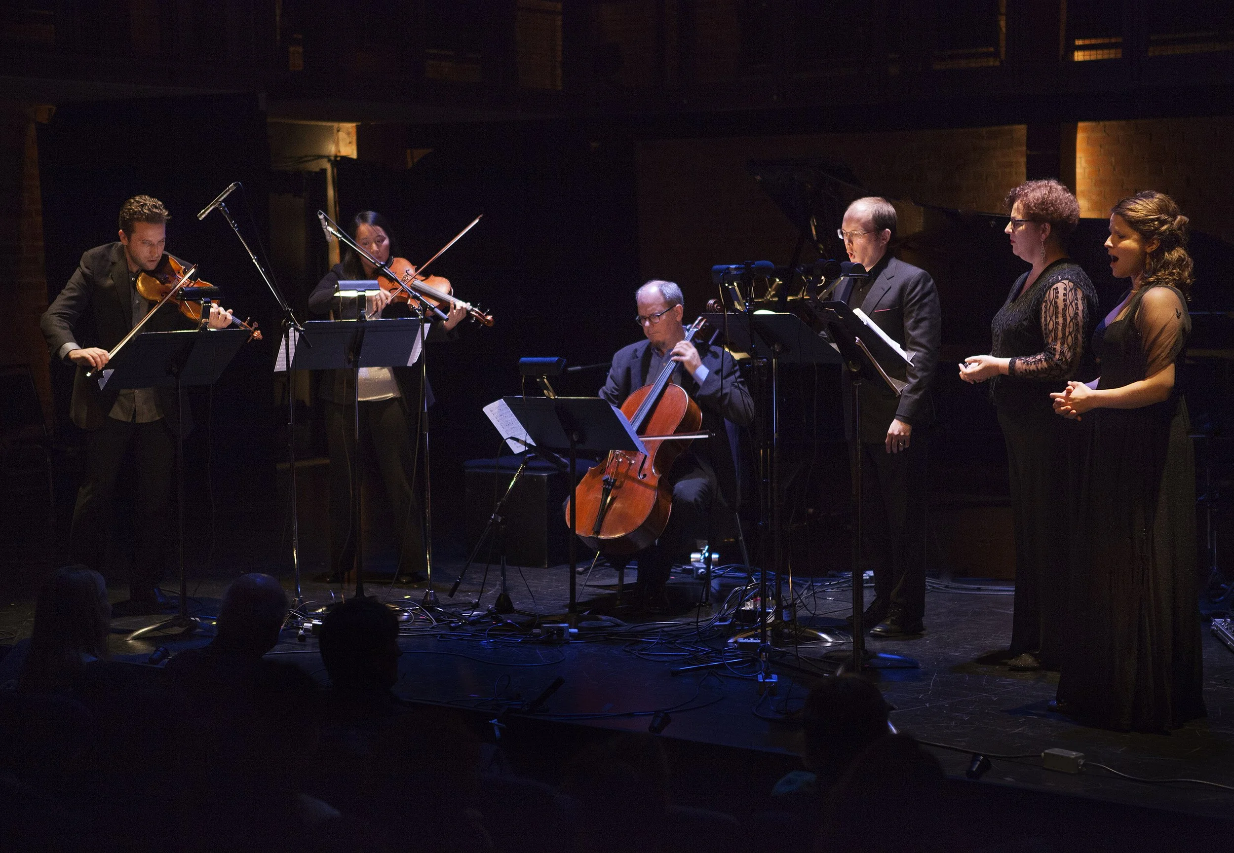  From left to right: Benjamin Bowman, Sharon Wei, Thomas Wiebe, Zach Finkelstein, Laura  Pudwell, Agnes Zsigovics Photo by John Lauener 