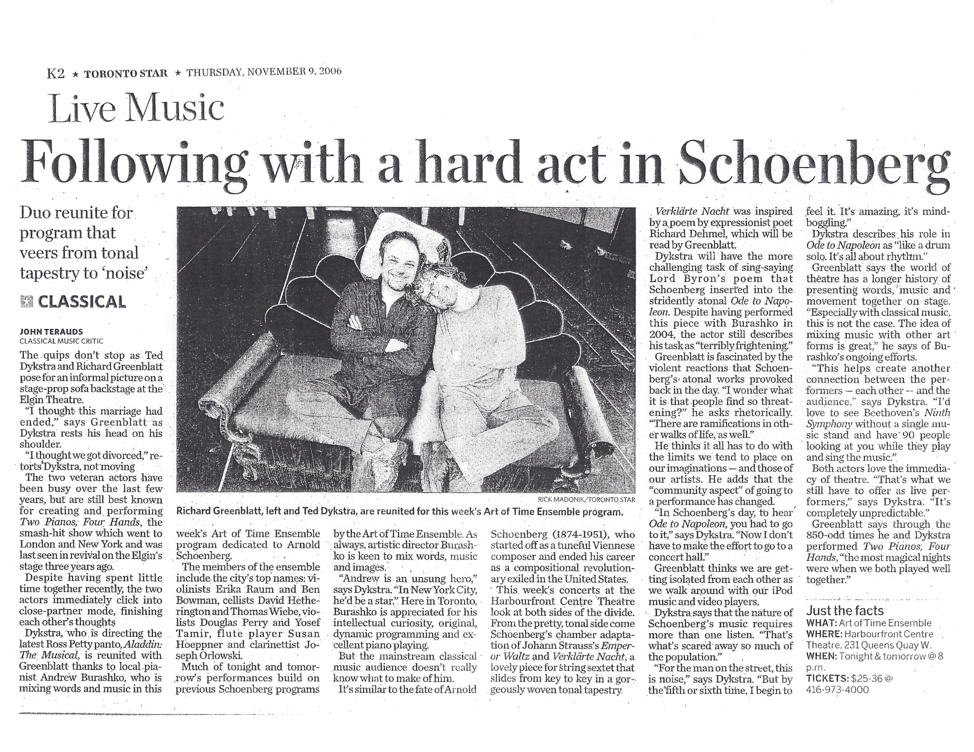Toronto Star, November 9, 2006
