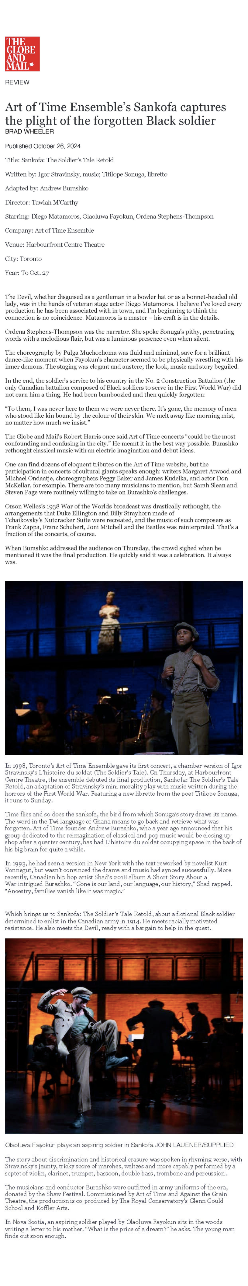 The Globe and Mail, October 26, 2024