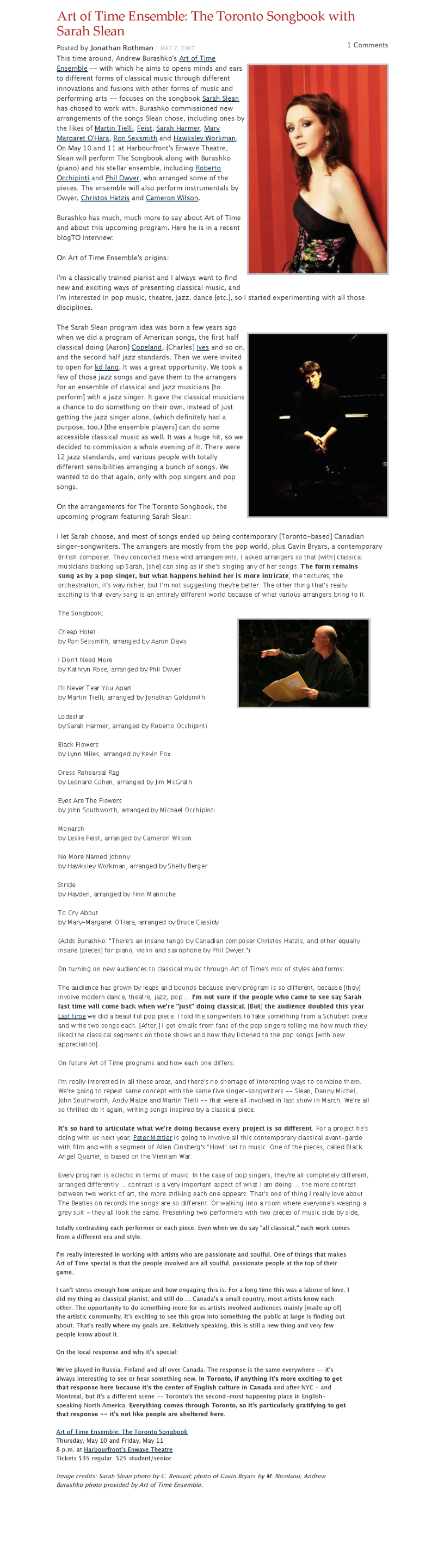 BlogTo, May 7, 2007