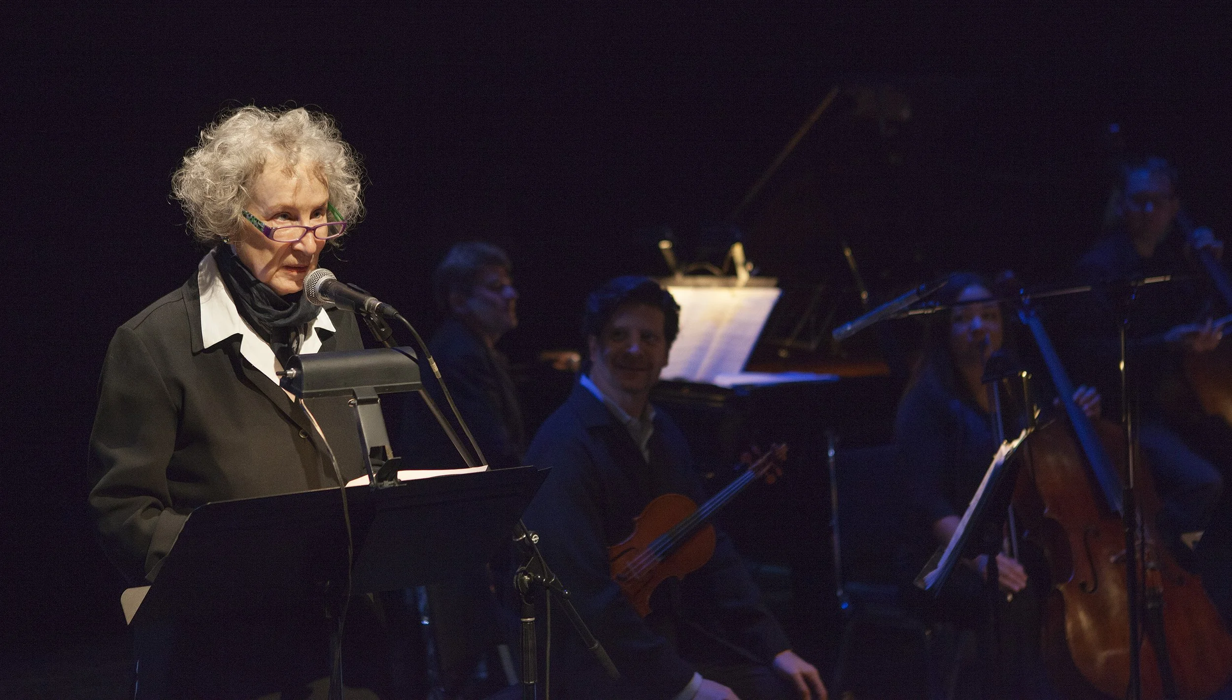  From left to right: Margaret Atwood, Andrew Burashko, Barry Shiffman, Rachel Mercer, Andrew Downing 