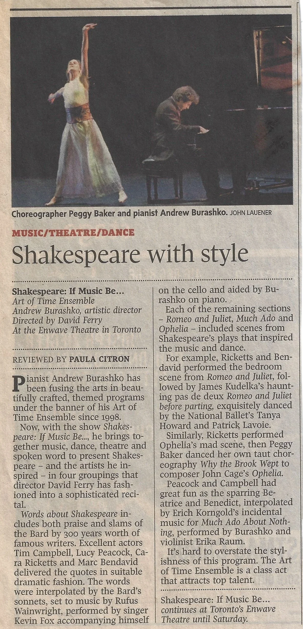 Globe and Mail, December 11, 2010