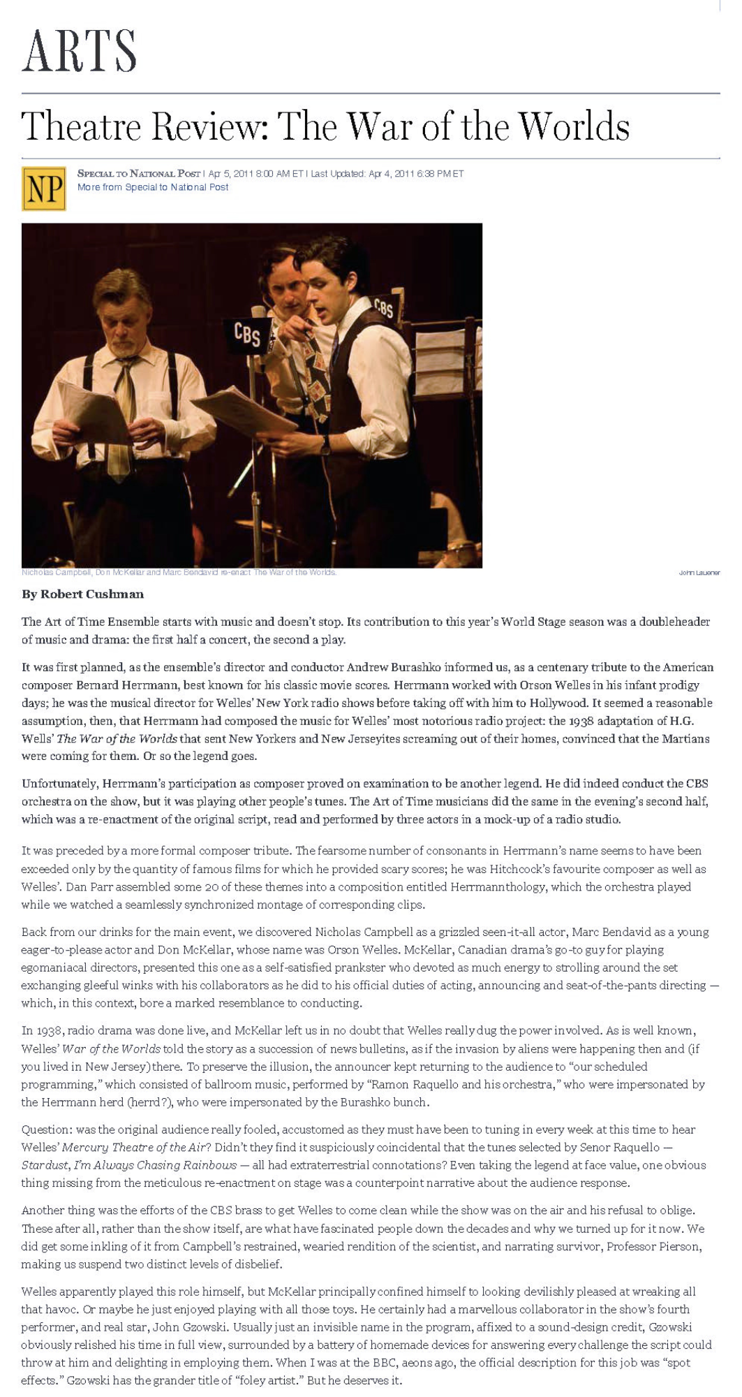 National Post, April 4, 2011