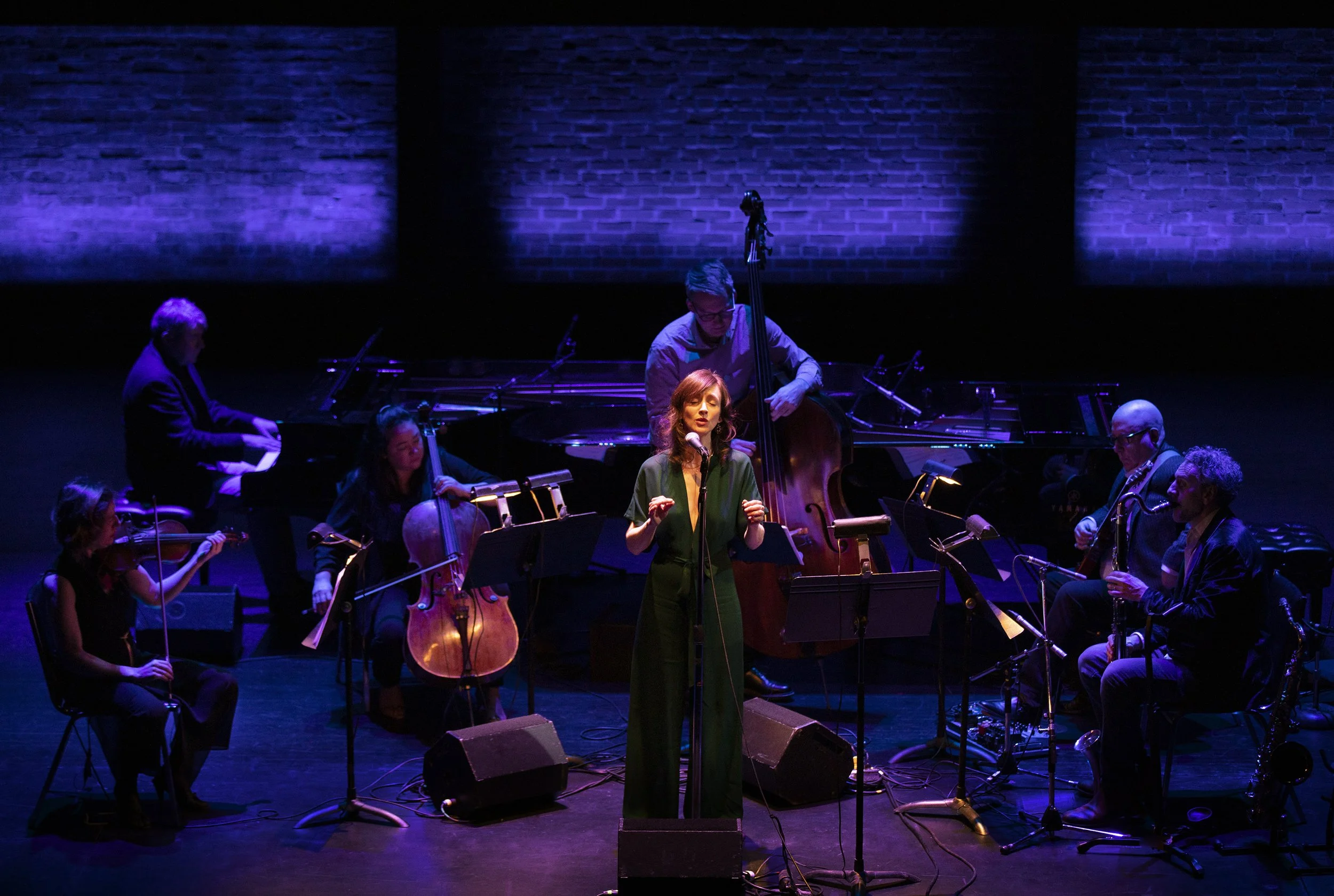  From left to right: Erika Raum, Andrew Burashko, Rachel Mercer, Sarah Slean, Andrew Downing, Rob Piltch, Rob Carli Photo by John Lauener 