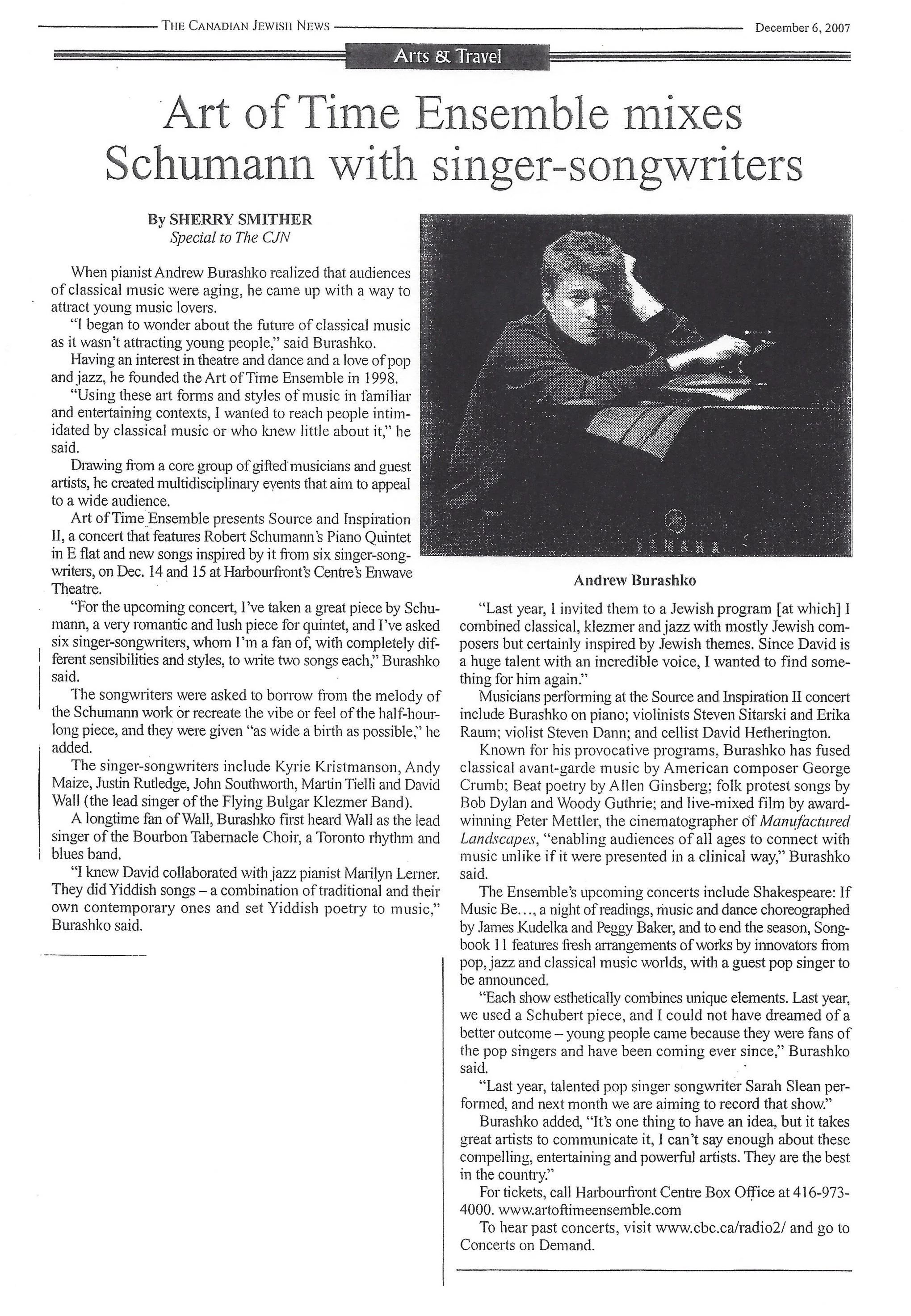 The Canadian Jewish News, December 6, 2007