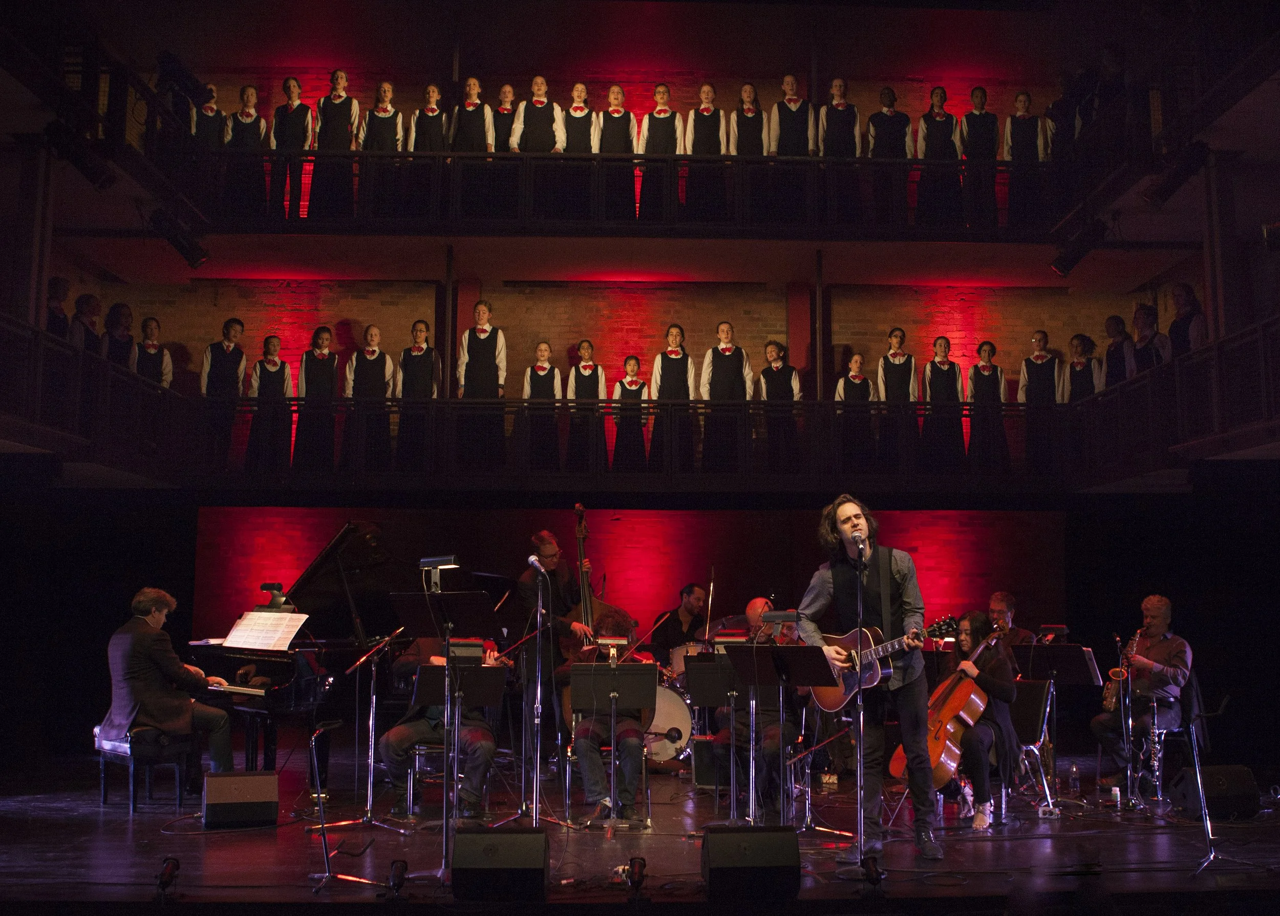  From left to right: Liam Russell and the Canadian Children’s Opera Company Photo by John Lauener 