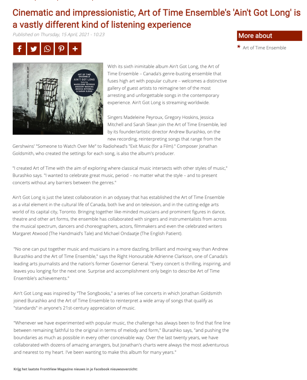Frontview Magazine, April 15, 2021