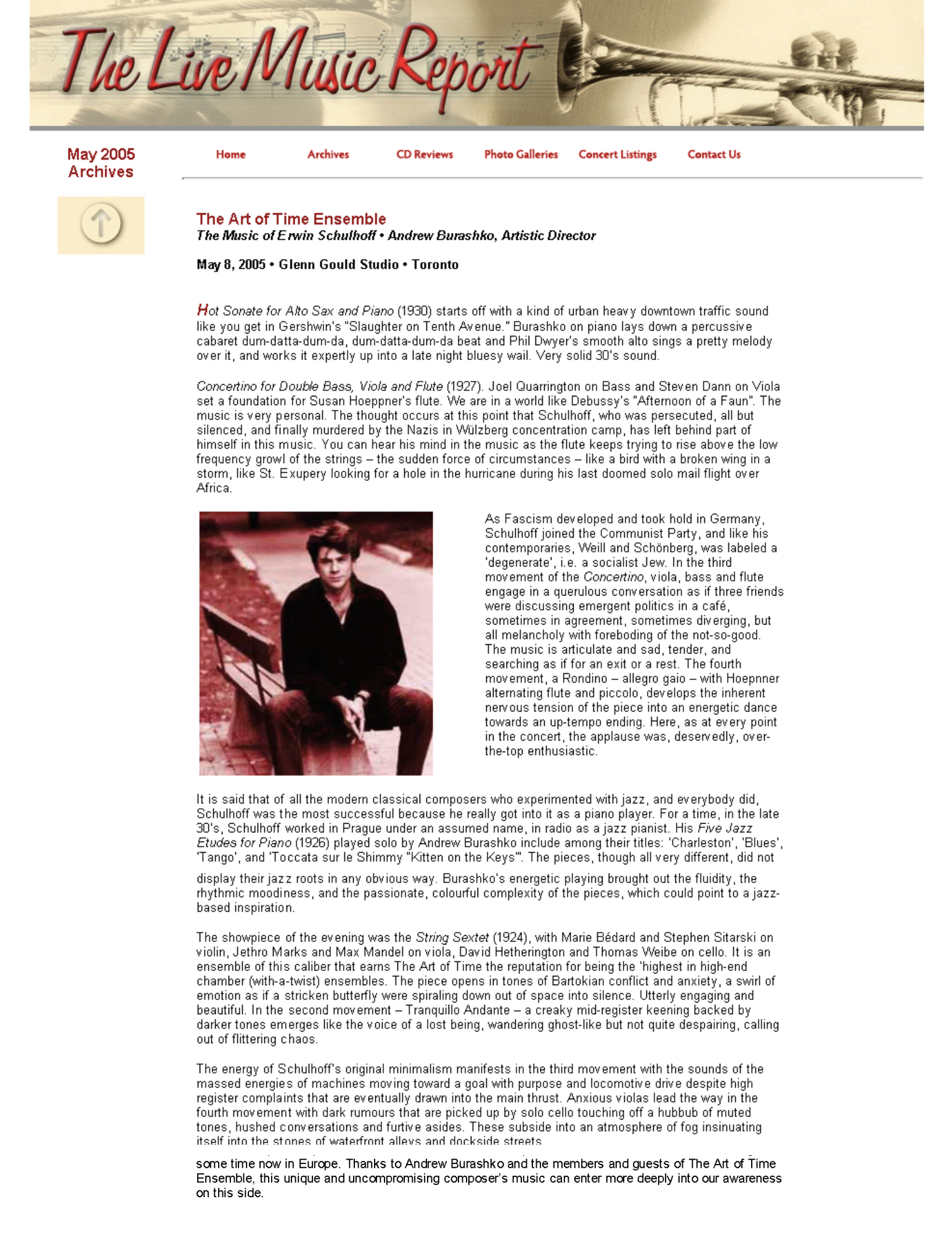 The Live Music Report, May 8, 2005