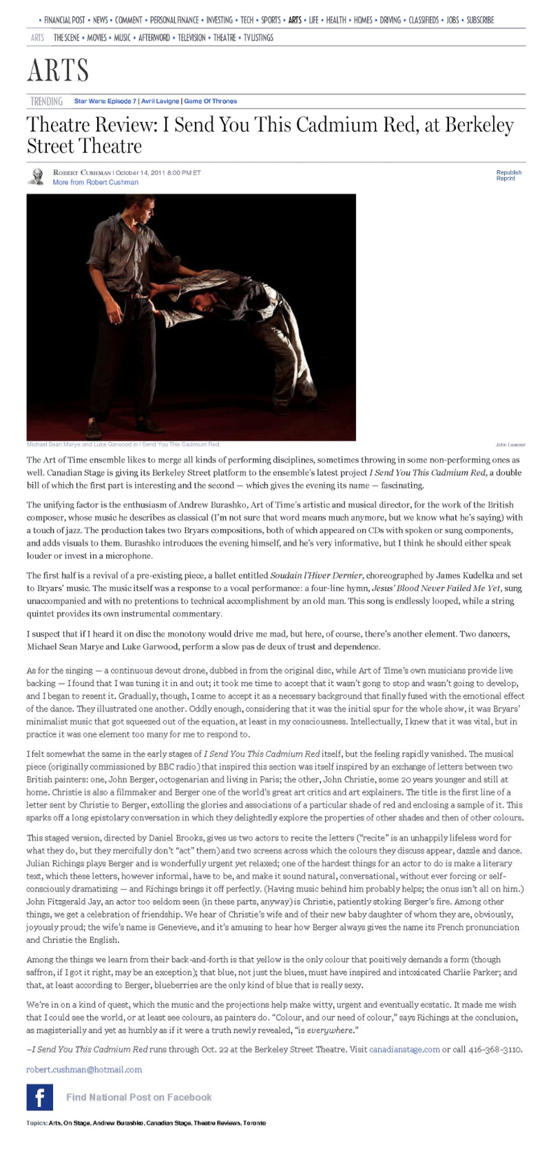 National Post, October 14, 2011