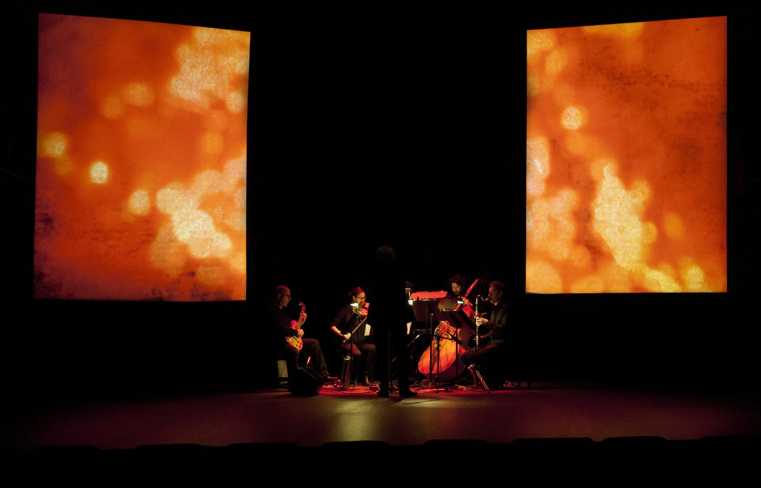  From left to right: Robert Piltch, Carolyn Blackwell, Andrew Burashko, Joseph Phillips, Robert Carli. Photo by John Lauener 