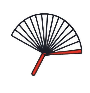A black and red fan-shaped gauge with the needle pointing to the lower red section.