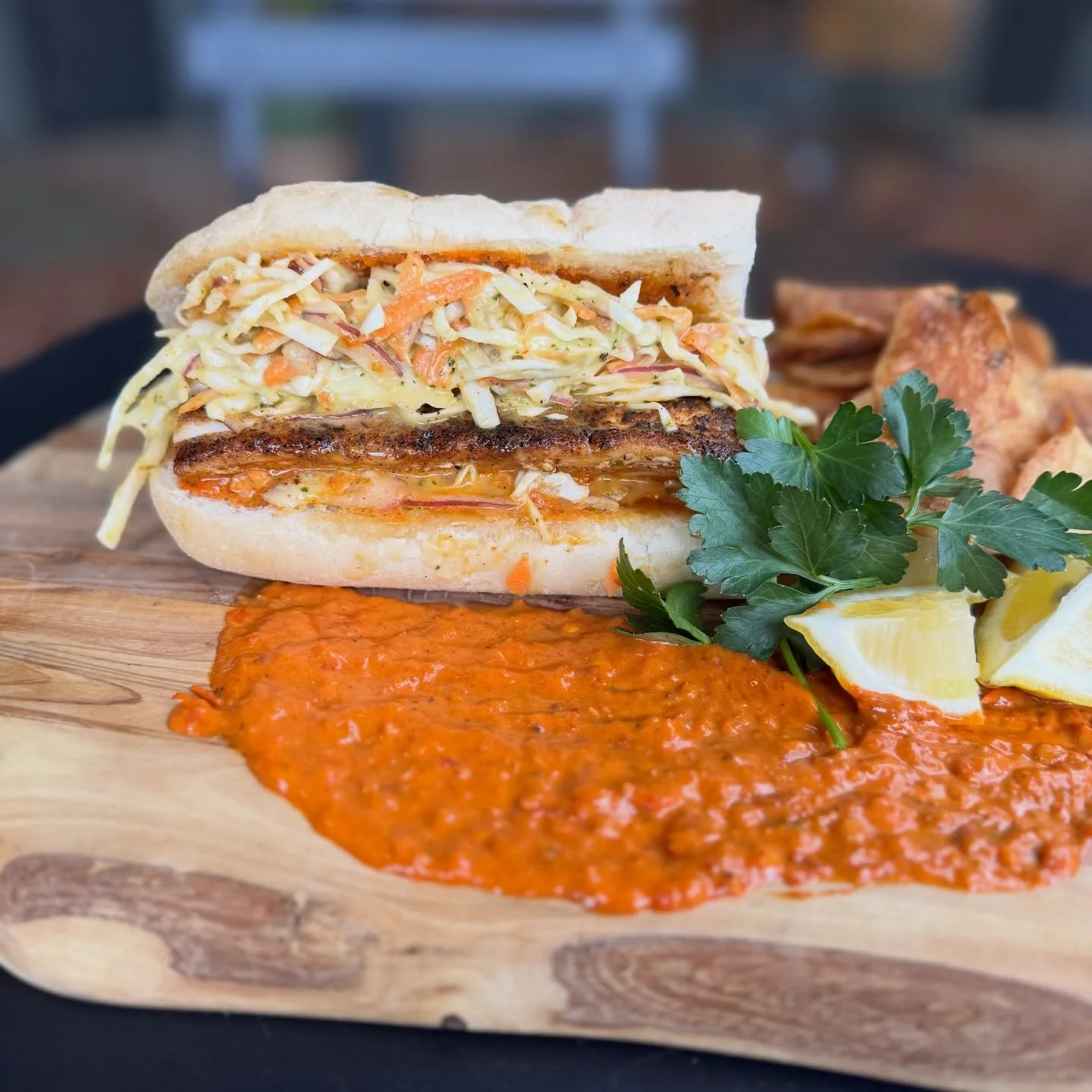 We&rsquo;ve got a fresh catch for ya today! 🎣 Our Lenten lunch option is back this week with a Blackened Mahi PoBoy.

Blackened Mahi Mahi piled high on toasted Leidenheimer French bread, topped with citrus vinaigrette slaw and a swipe of harissa may