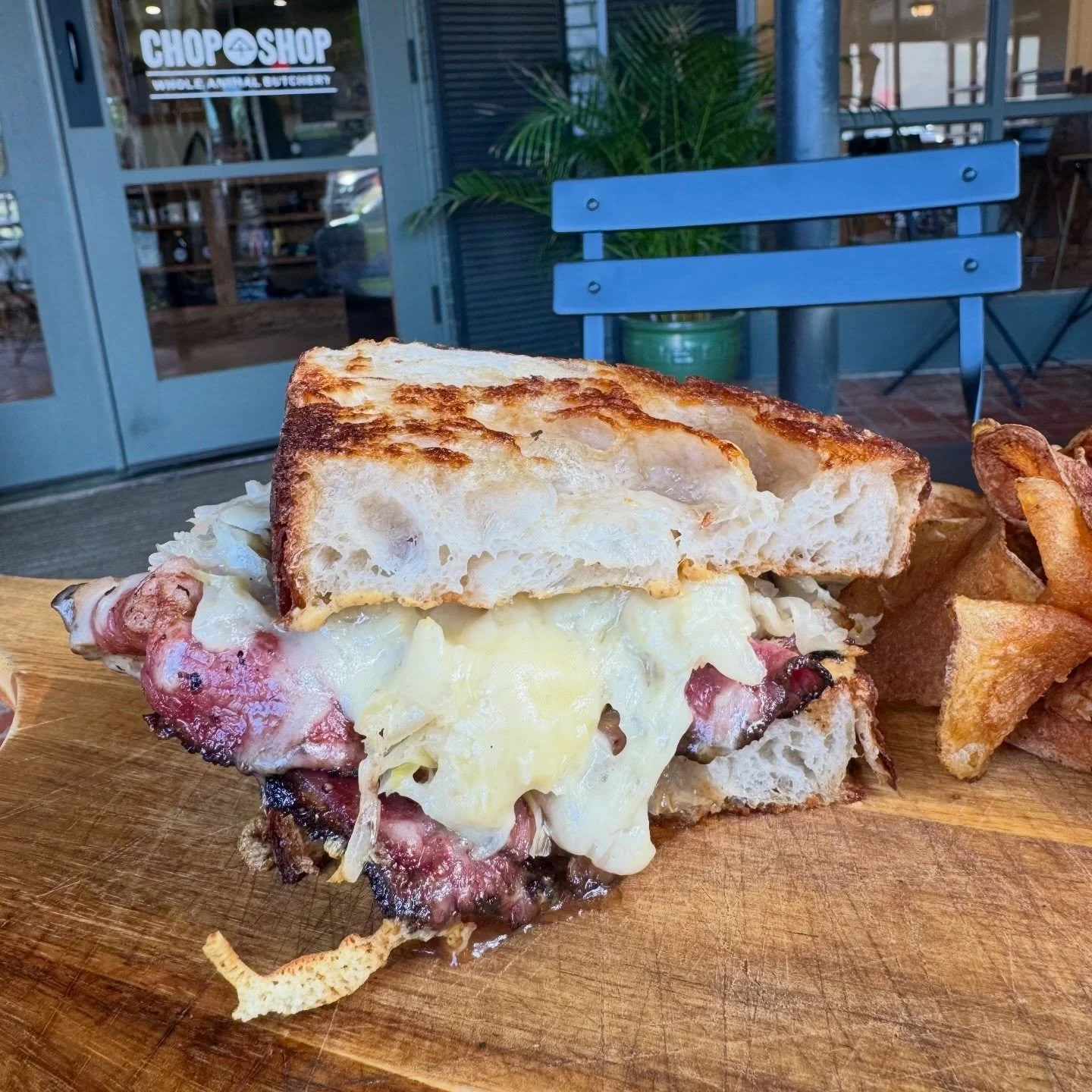 Hot Pastrami is here! We&rsquo;re talkin&rsquo; 1/3 lb. of griddled pastrami, Swiss cheese, sauerkraut, and spicy brown mustard stacked on our cold-fermented sourdough bread.

Savory and melty, this sammie is downright hard to pass up! 

#chopshoshv 