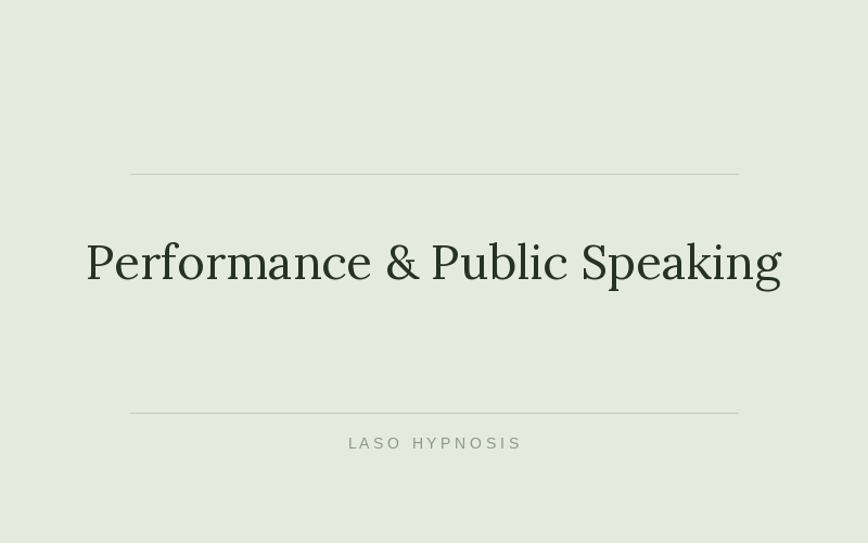 Performance &amp; Public Speaking