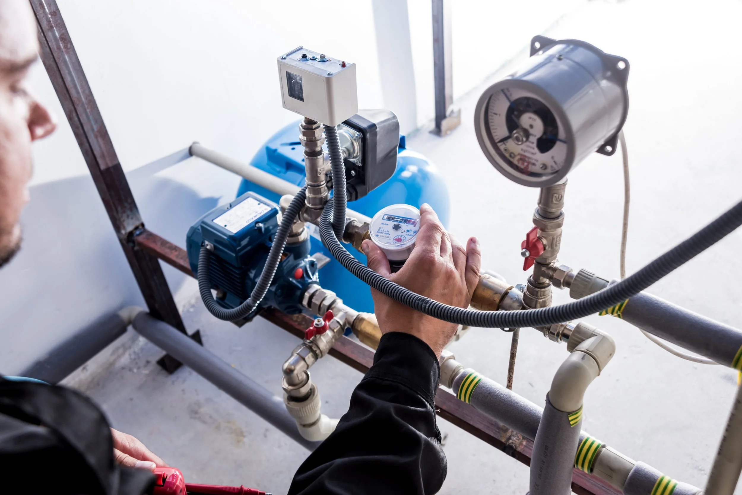 submeter professional reading newly installed water meter