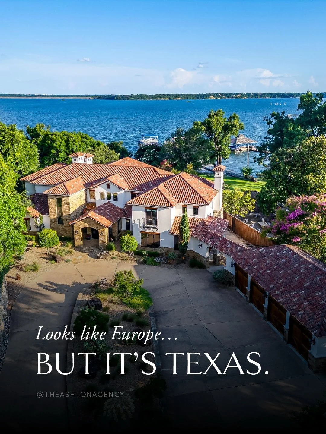 A legacy estate. Finally. 👇

A rare opportunity to own 5.5 acres of lakefront on Eagle Mountain Lake.

Positioned along one of the most coveted shorelines, this Mediterranean-inspired estate blends timeless architecture, open water views, and resort