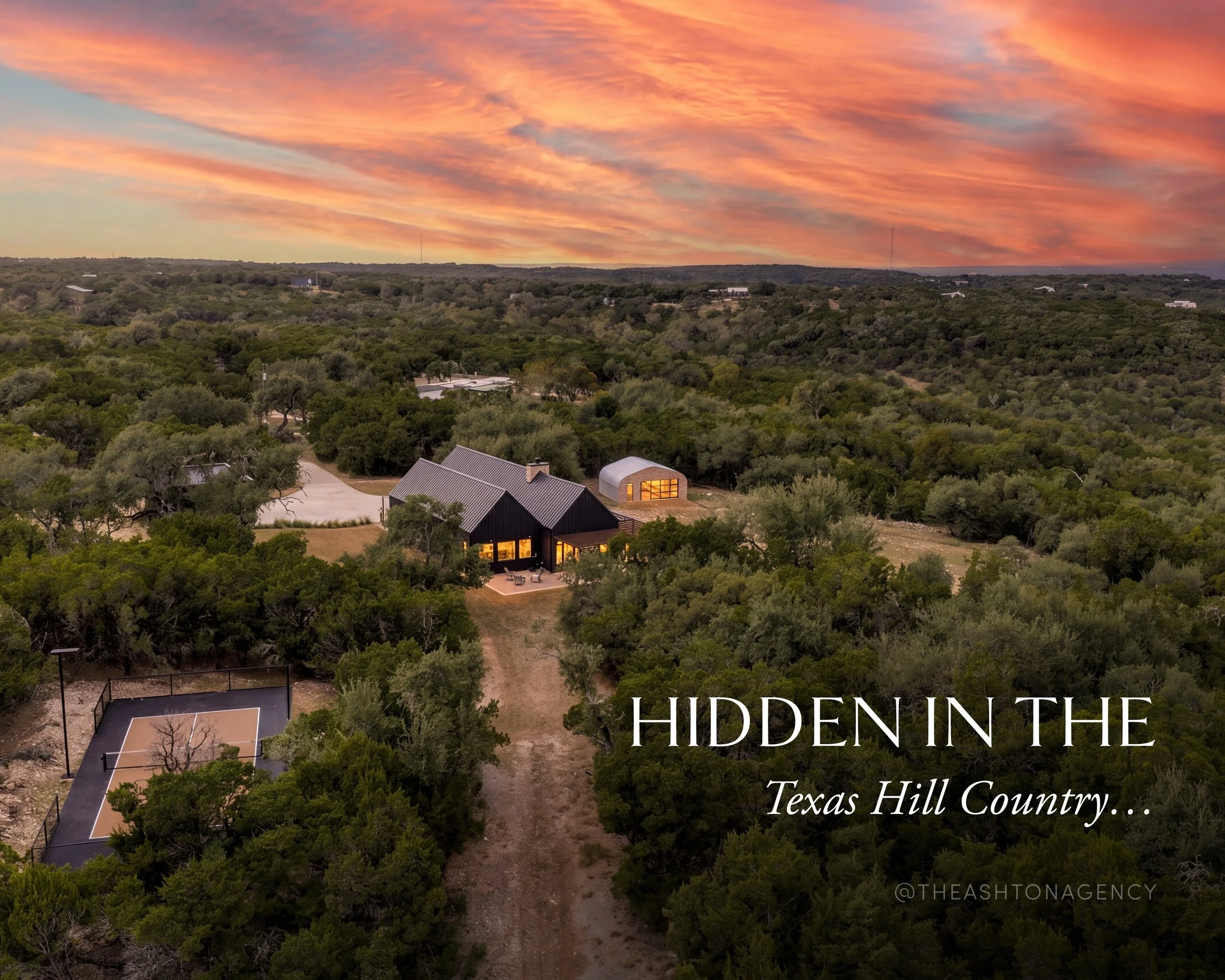 A modern Hill Country retreat where bold design, panoramic views and unexpected amenities come together in one seriously cool property.

Private gym &bull; Sport court &bull; Indoor-outdoor living &bull; Hill Country views

Wimberley, TX

Listed by A