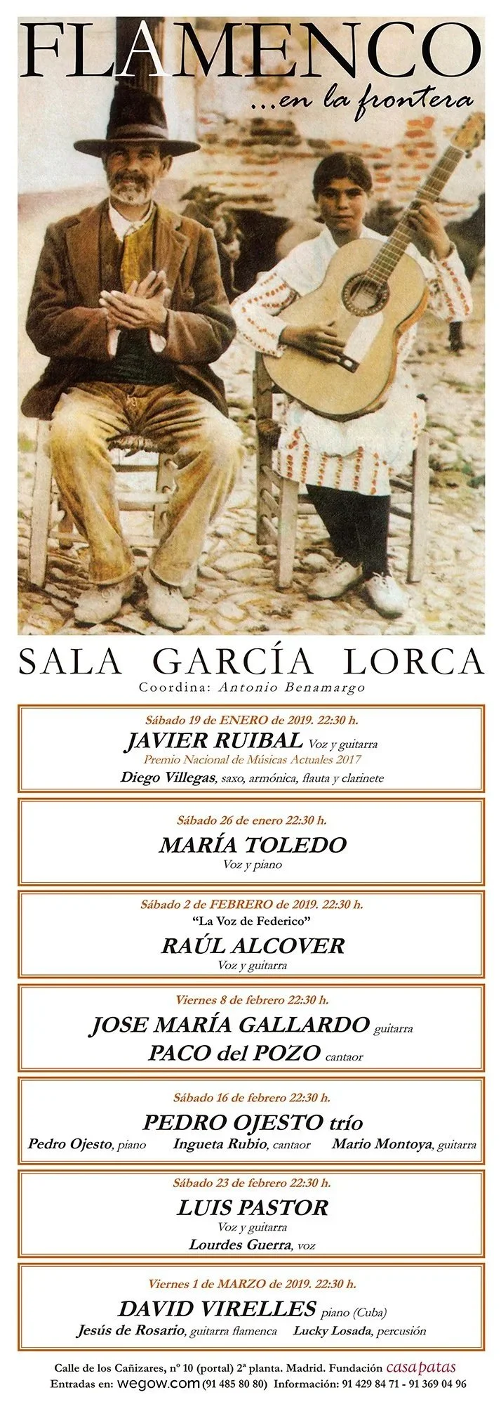 Poster from performance at the legendary tablao flamenco Casapatas in Madrid