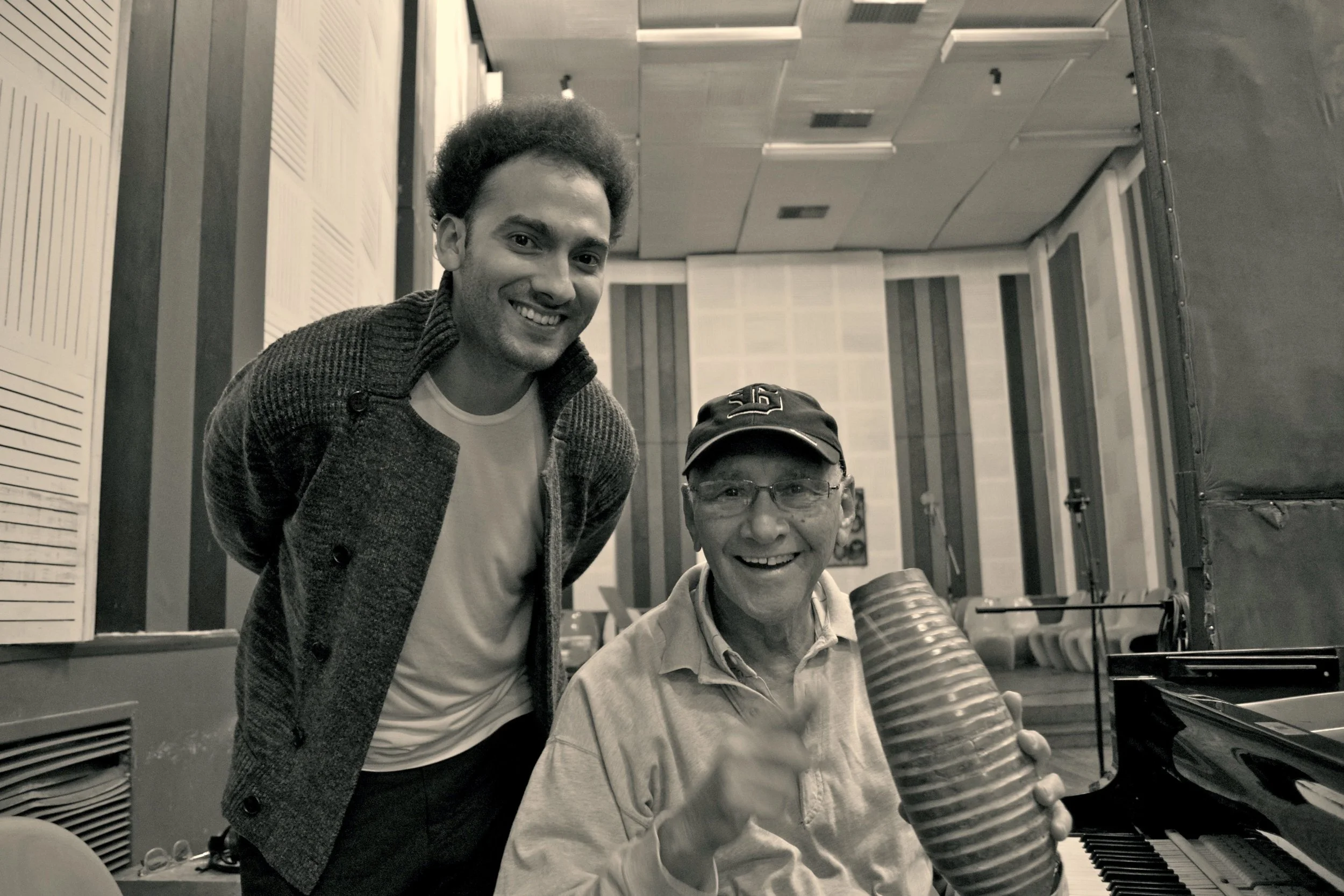David Virelles and Rafael Abalos during the recording of The Singer's Grove Vol I & ll