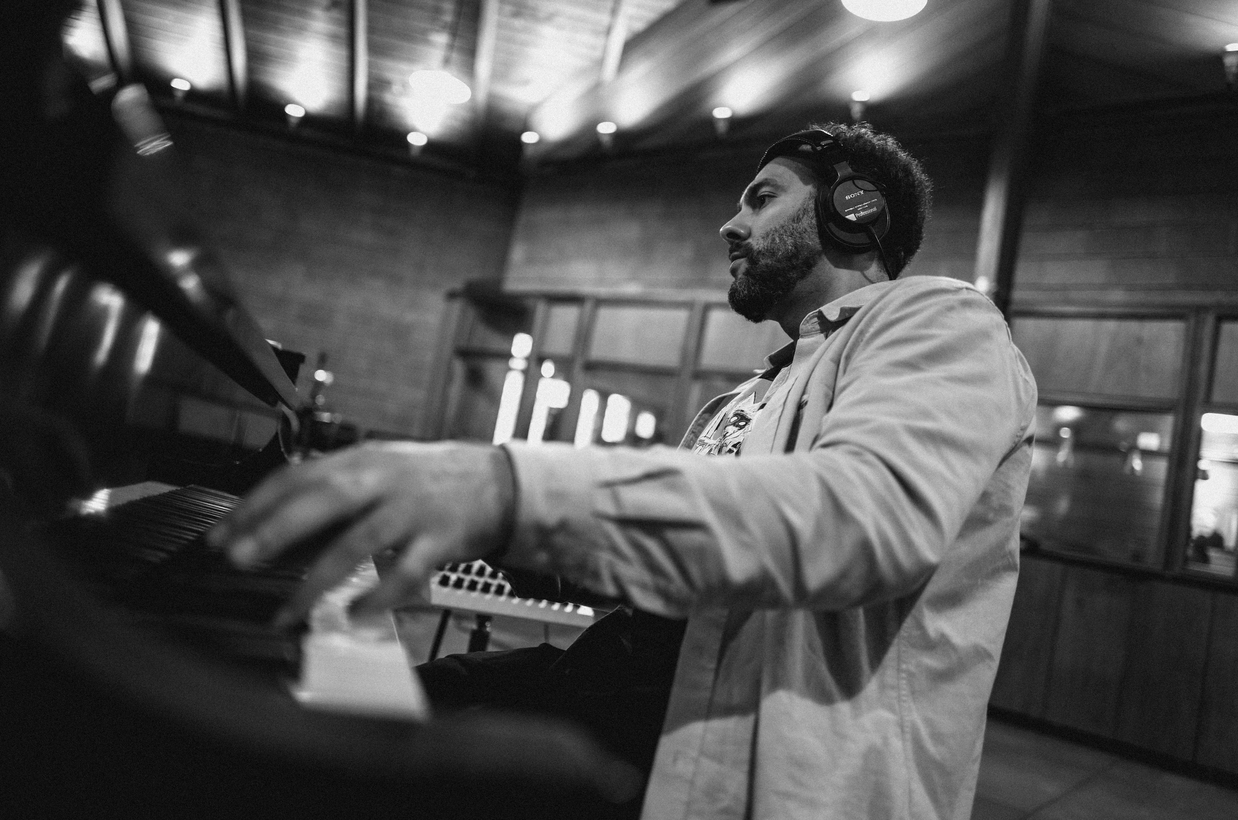 David Virelles during the recording of Creative Inspirations with Trio Imagination. Photo by Adrien H Tillman