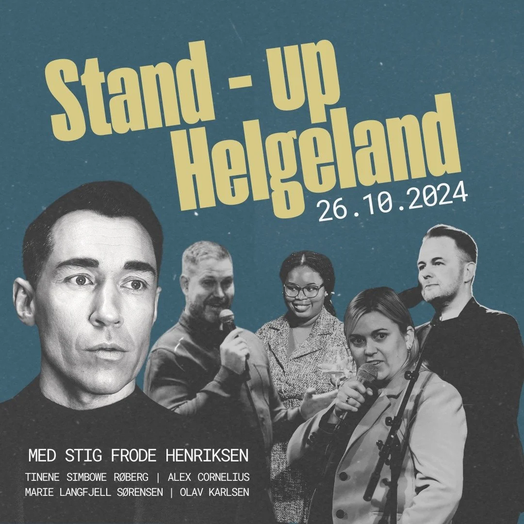 Stand Up Helgeland + Stig Frode Henriksen kommer til Fru Haugans Hotel l&oslash;rdag 26. oktober! 🤩 Gj&oslash;r deg klar for en kveld fylt med latter og humor fra noen av regionens beste komikere: 

Tinene R&oslash;berg utfordrer fordommer med skarp