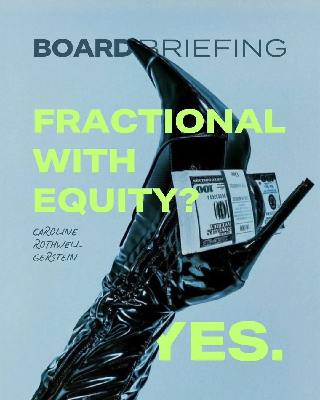 Compensation chat, but make it ✨grown-up✨ and ✨a little disruptive✨

Member Caroline is here to remind everyone: You can be fractional and own a slice of what you&rsquo;re scaling. Radical, we know.

If you&rsquo;re building value, stop letting every