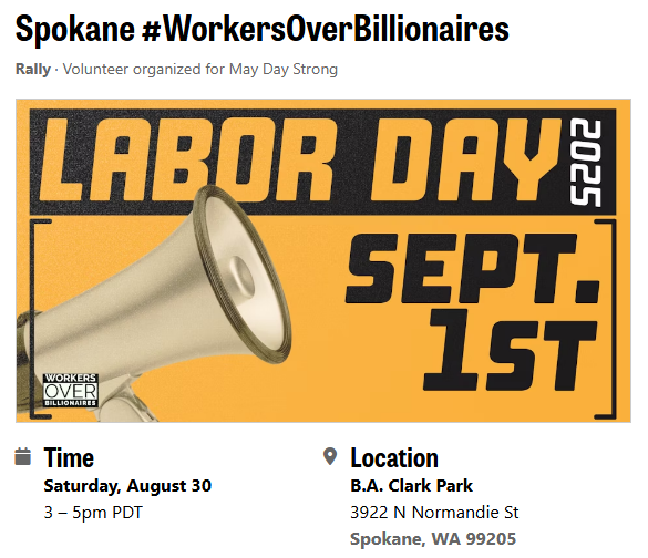 Spokane Labor Day #Workers Over Billionaires