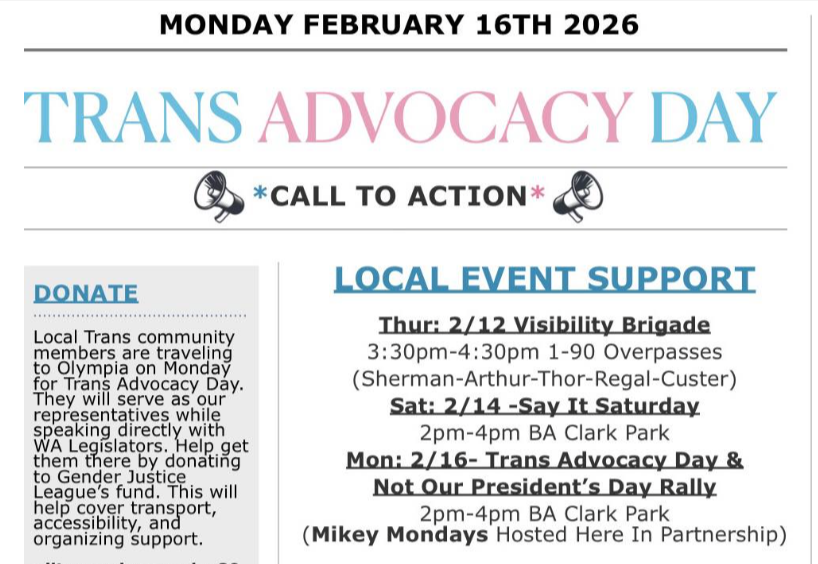 Trans Advocacy Day &amp; Not My President’s Day Rally