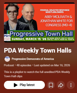 PDA Sunday Progressive Town Hall (ZOOM)