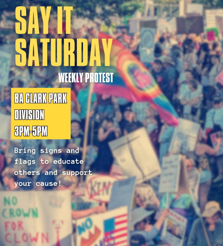 Say It Saturday: 50501, Indivisible Inland Empire, and Mobilize (Recurring)