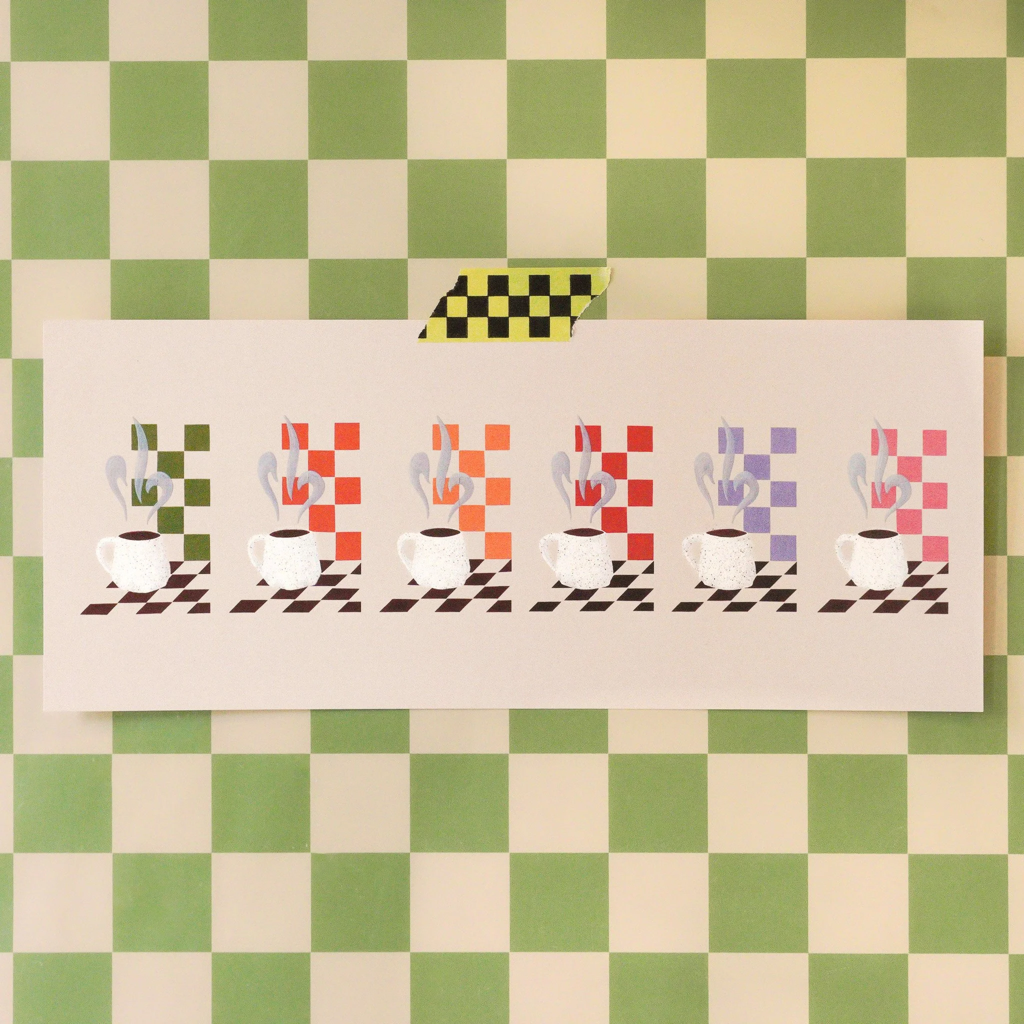 Checkered Coffee Mug Print