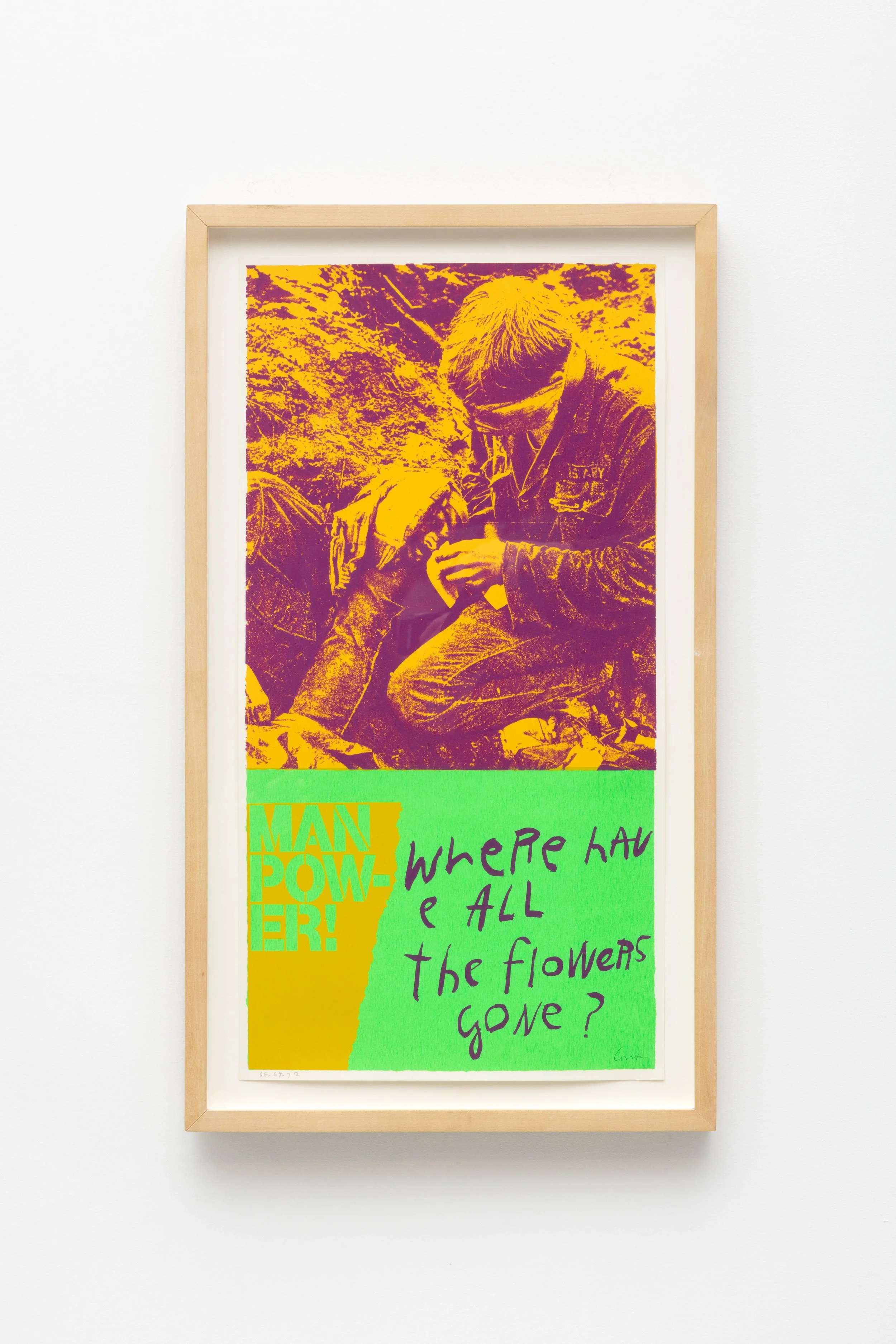 Sister Mary Corita Kent Manflowers 1969 Serigraph 11.5 x 22.5 in. 29.2 x 57.2 cm Purchase The New School Art Collection