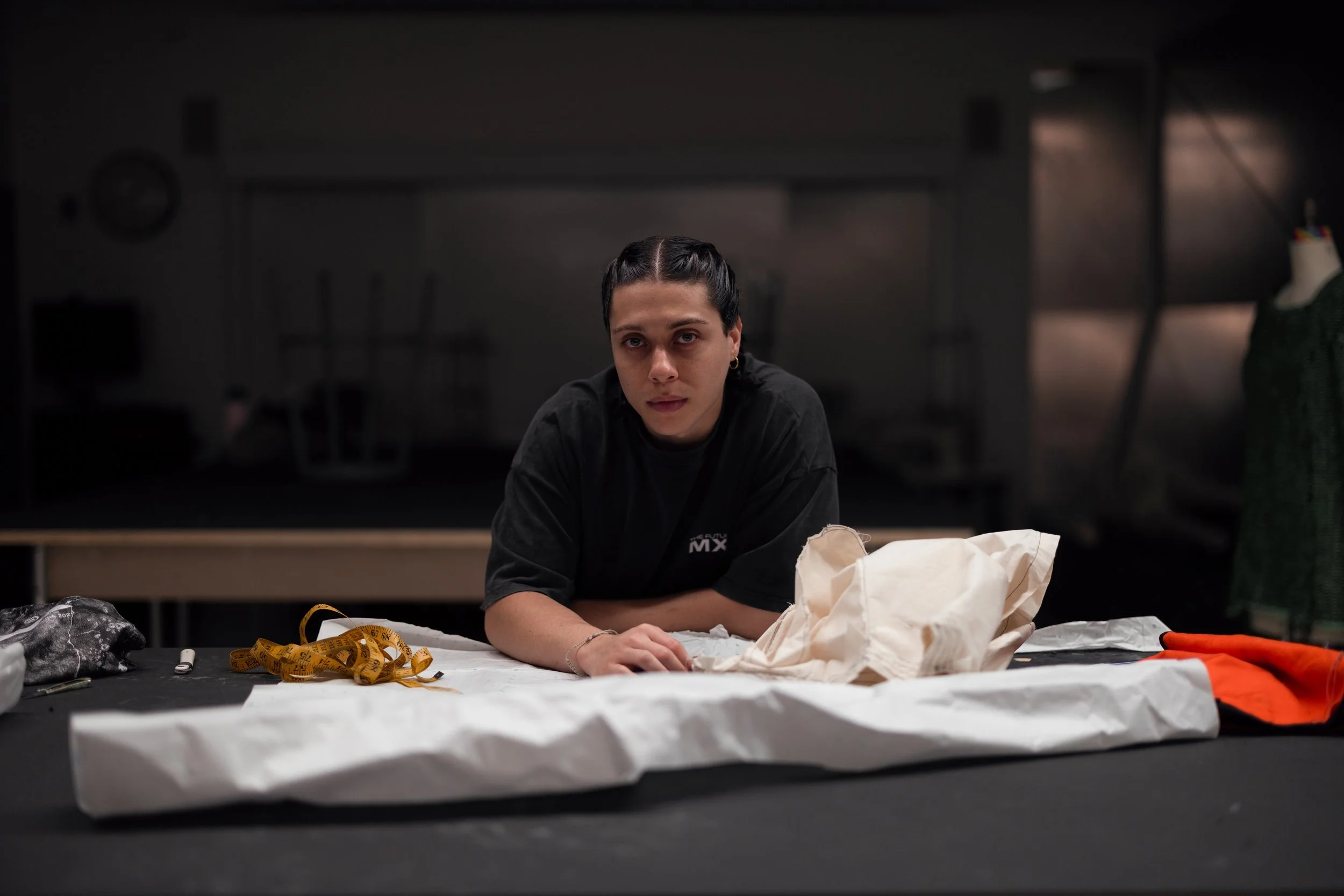 Portrait of Air Force veteran and Parsons fashion student Giani Rochas Barnes