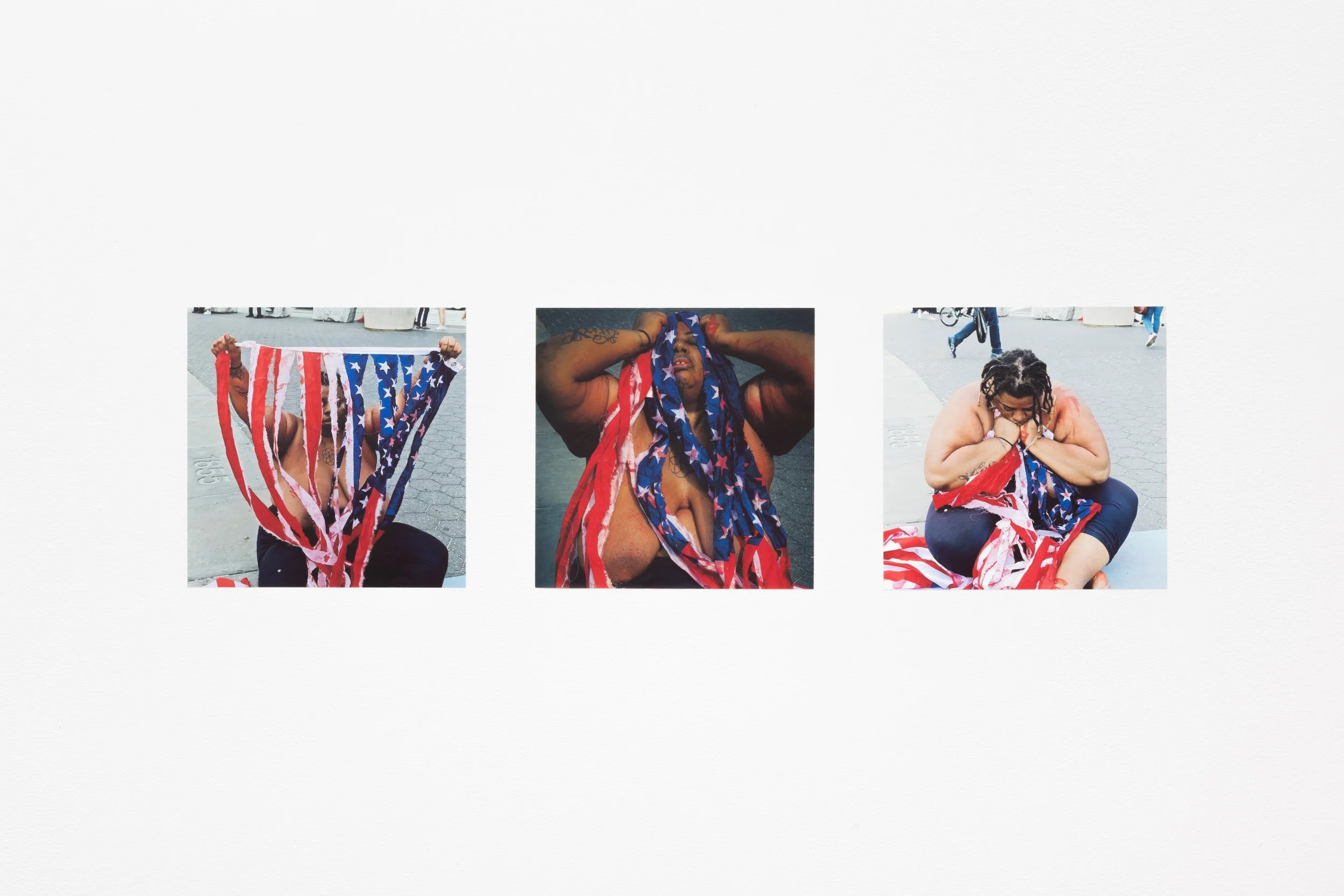  Nicole Goodwin  
 Ain't I a Woman (?/!): Kingston Legacy IV  
2021 
Photographic (inkjet) triptych of performance 
21 x 8 in.
