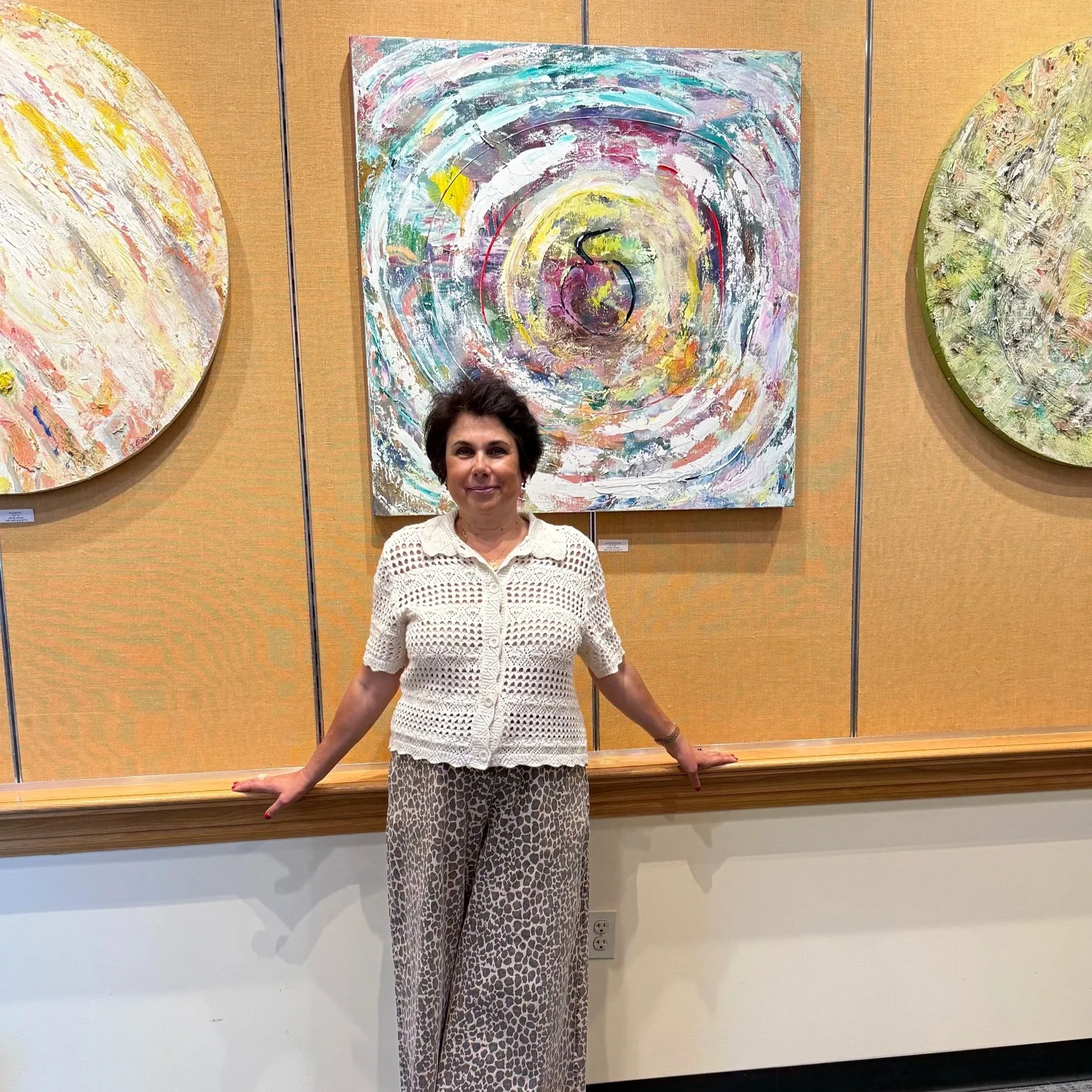 Artist’s abstract works on view this month at Weston Public Library