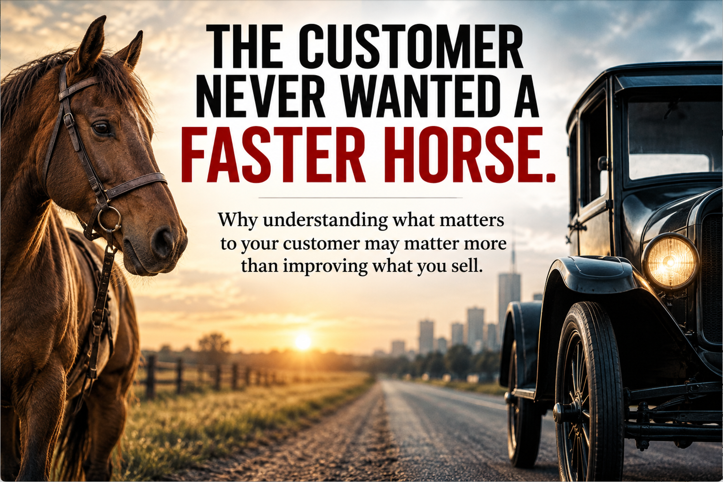 The Customer Never Wanted a Faster Horse: Why understanding what matters to your customer may be more important than improving what you sell.
