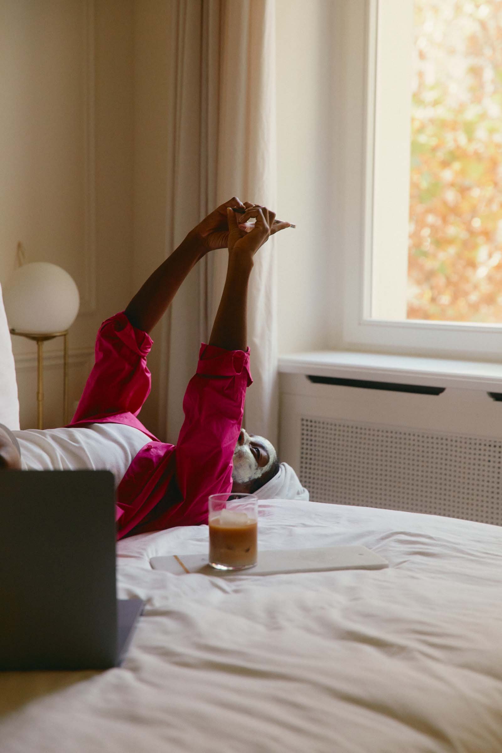 Woman practicing self-care at home with ongoing physician support through a Maryam Continuum Membership.