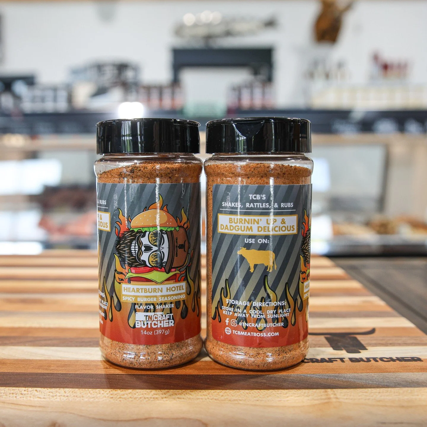 🔥 Heartburn Hotel! Our spicy burger seasoning brings the perfect kick to your grill game. Turn up the heat and check into flavor country!