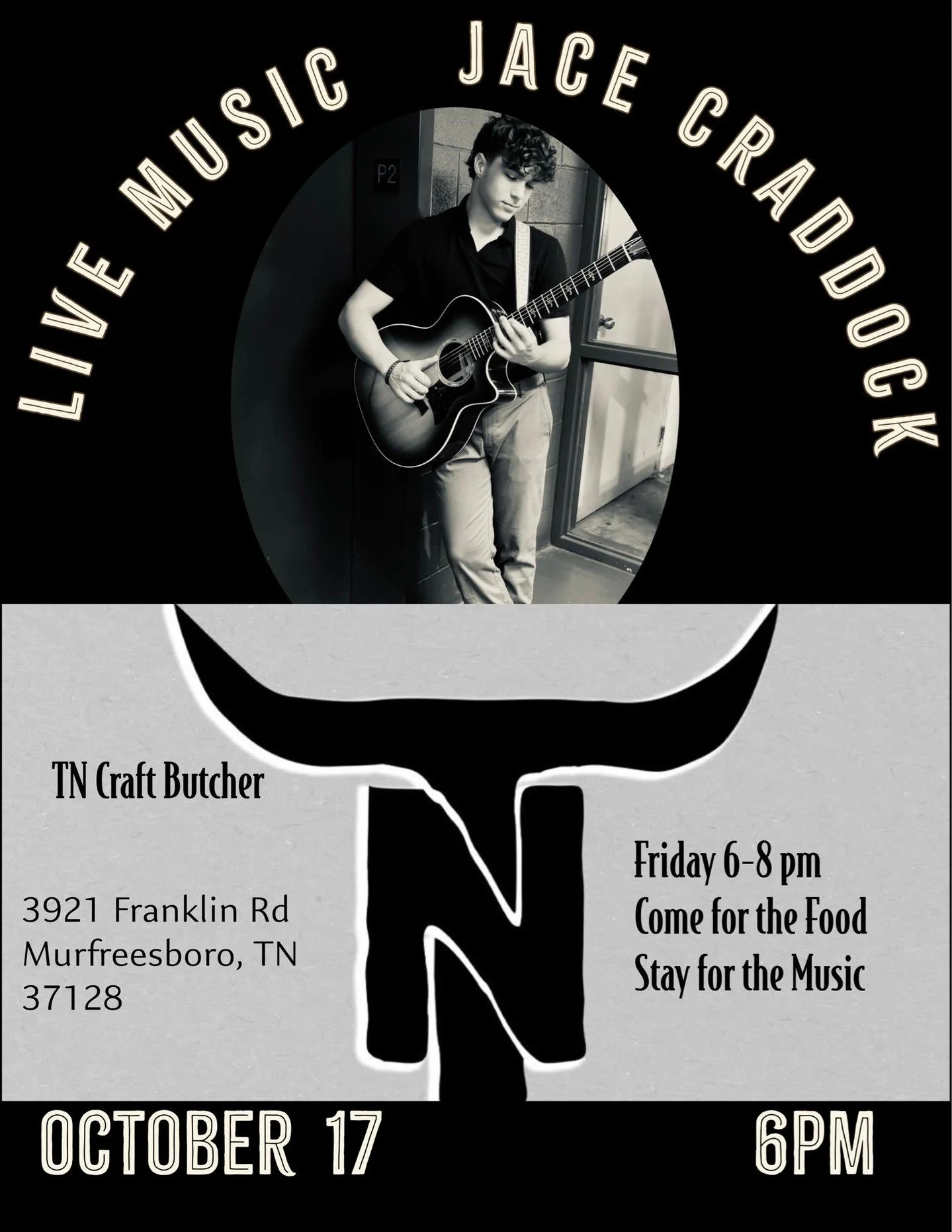 Acoustic Cuts this Friday with Jace Craddock! Music and food start at 6pm. Come on out!