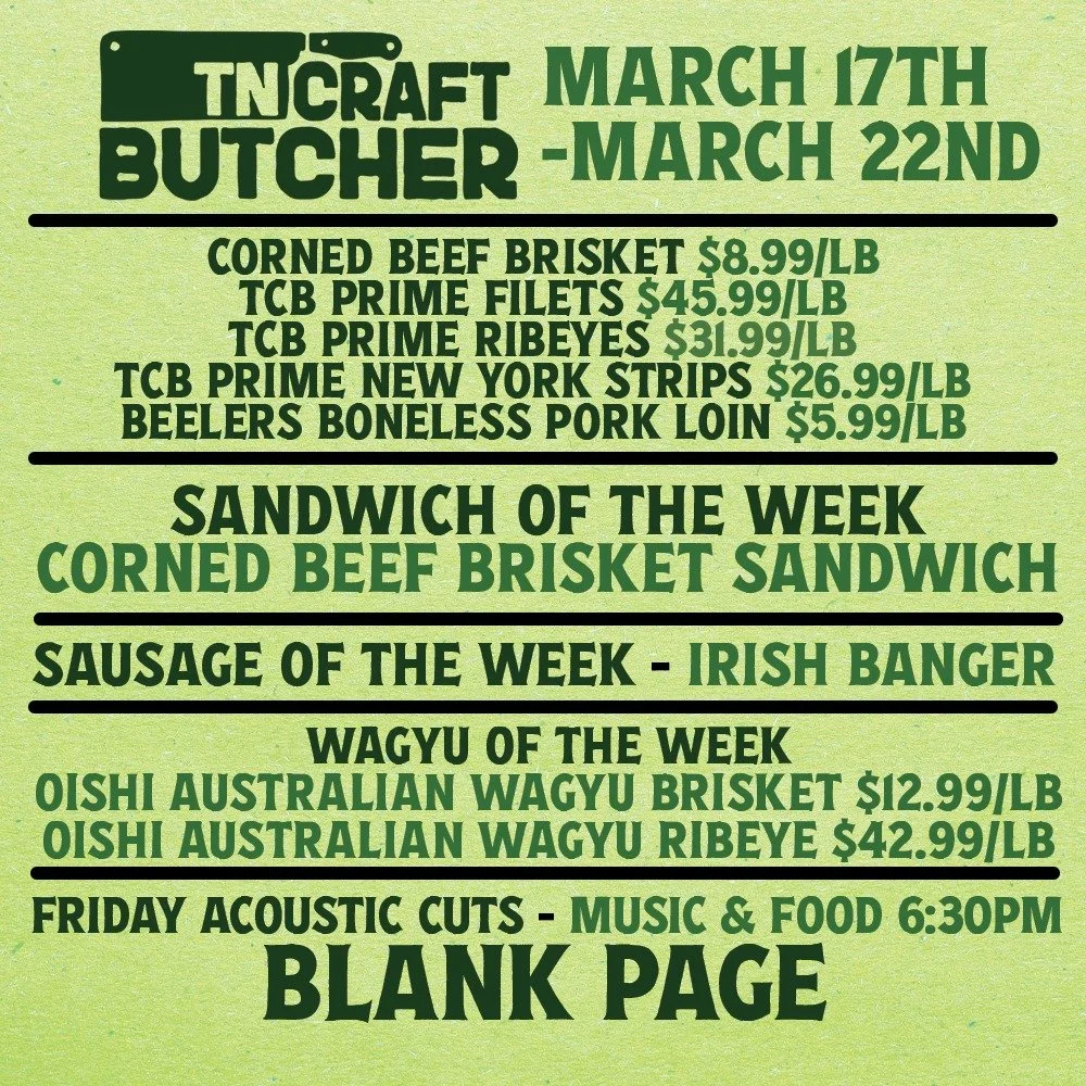 🍀 Lucky you! This week&rsquo;s specials are worth celebrating. Come see us at TCB!