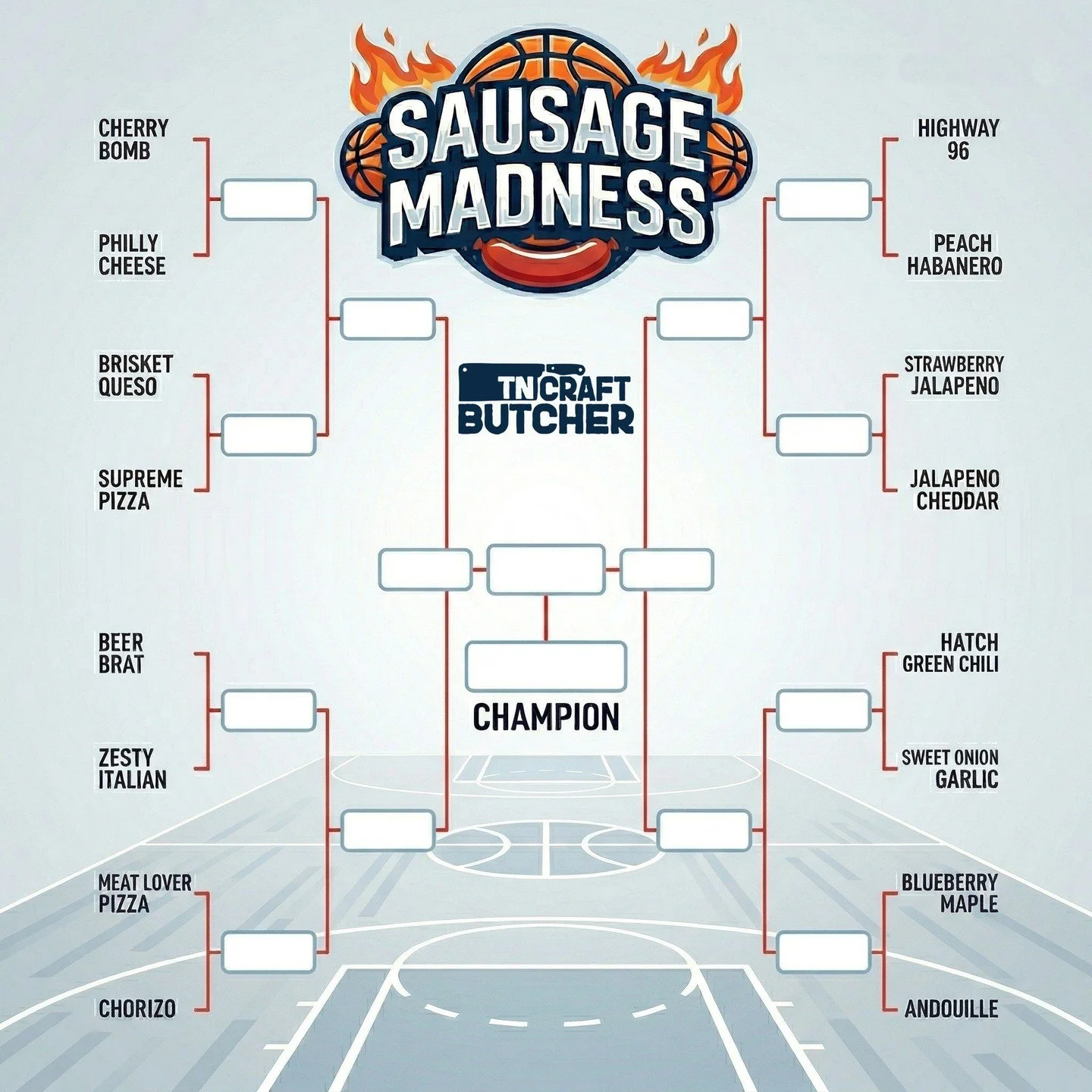🏀 It&rsquo;s Sausage Madness at TCB! We&rsquo;re putting our house-made sausages in a bracket. Comment your favorite and help us decide who makes the Final Four.