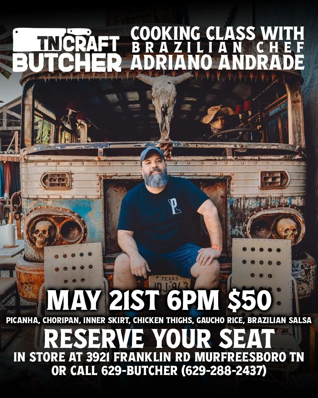 This Thursday! Learn from someone born and raised in Brazil. @diaryofagriller , a Brazilian-Australian pitmaster, brings his passion for live-fire cooking to TCB. Reserve your spot now.