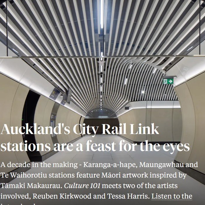 Do you have a passion for trains?

Positive news with #candokiwis 

Auckland's City Rail Link stations are a feast for the eyes. A decade in the making - Karanga-a-hape, Maungawhau and Te Waihorotiu stations feature Māori artwork inspired by Tāmaki M