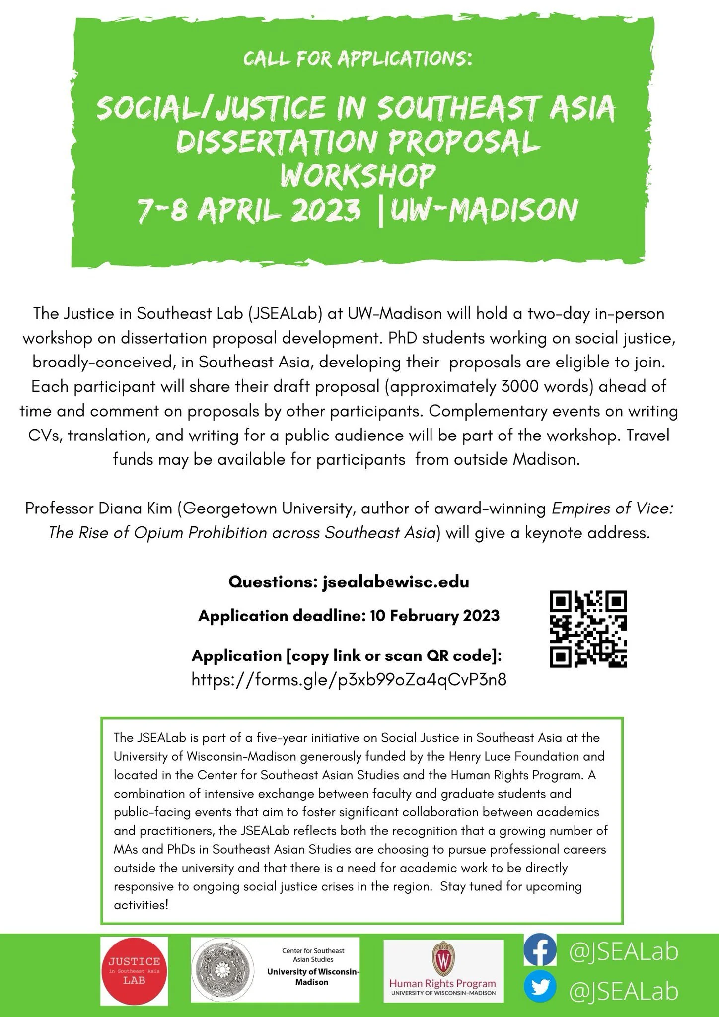 Social/Justice in Southeast Asia Dissertation Proposal Workshop