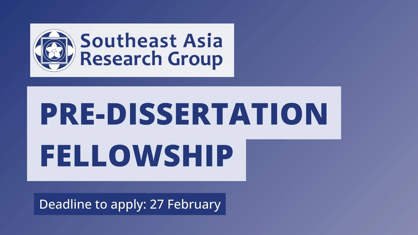 Southeast Asia Research Group (SEAREG) Pre-Dissertation Fellowship