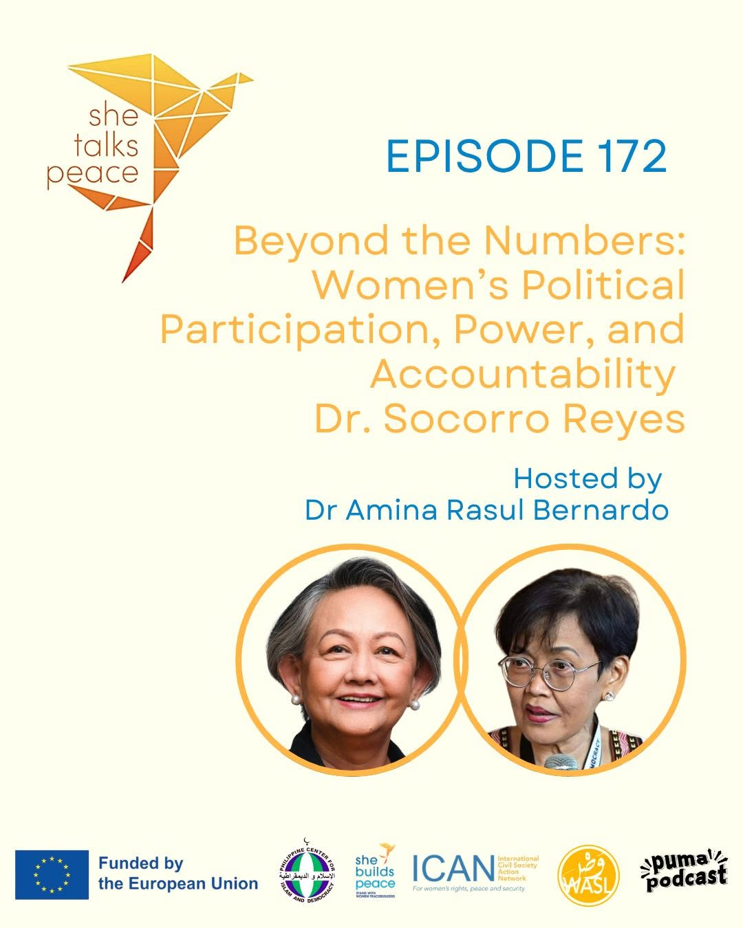 She Talks Peace: Beyond the Numbers – Women’s Political Participation &amp; Accountability, with Dr. Socorro Reyes