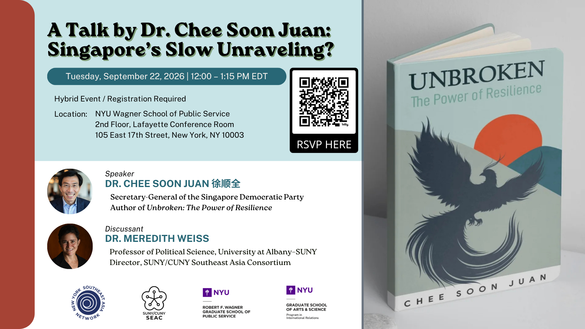 [Recording] A Talk by Dr. Chee Soon Juan: Singapore’s Slow Unraveling?
