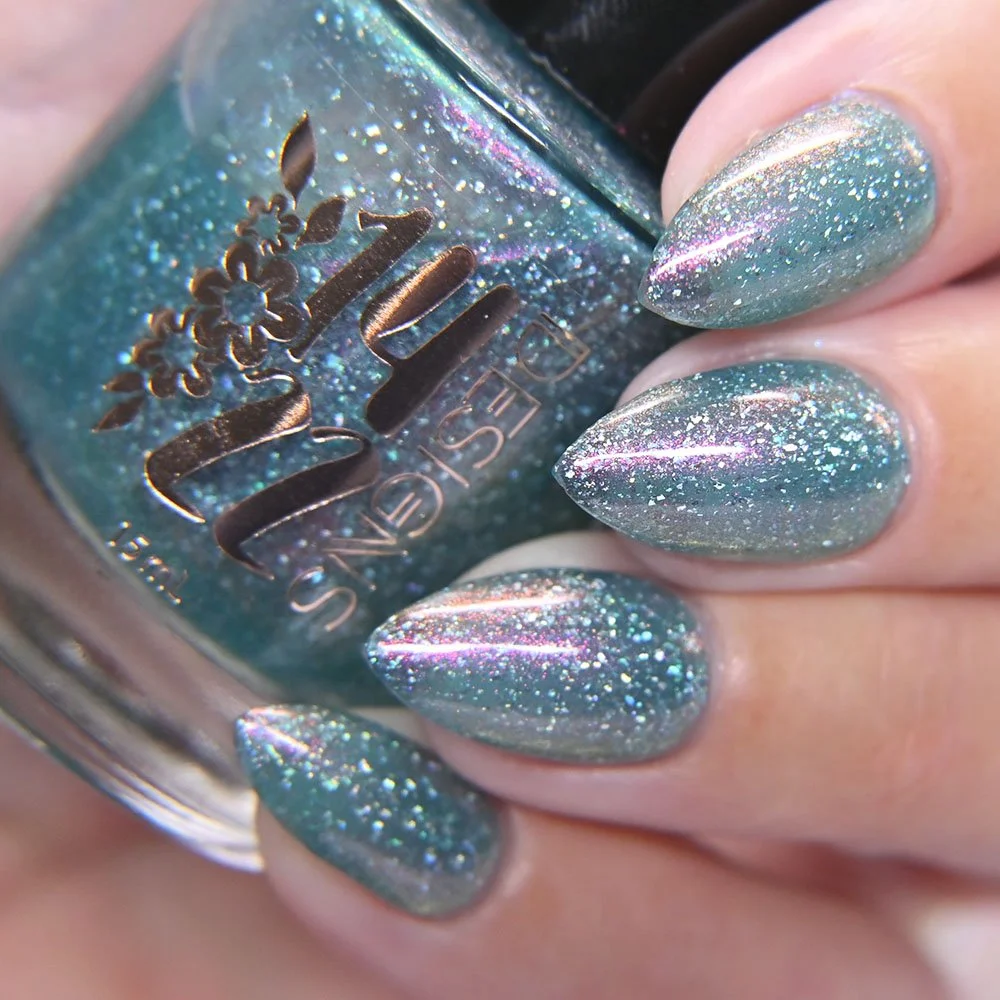 @polishpickup opens on FRIDAY! For the &quot;Maker's Choice&quot; theme, I was inspired by the phrase &quot;Bloom Where You Are Planted&quot; and a sign on my desk that says that same thing. 

This polish is a turquoise jelly with with pink-orange-go