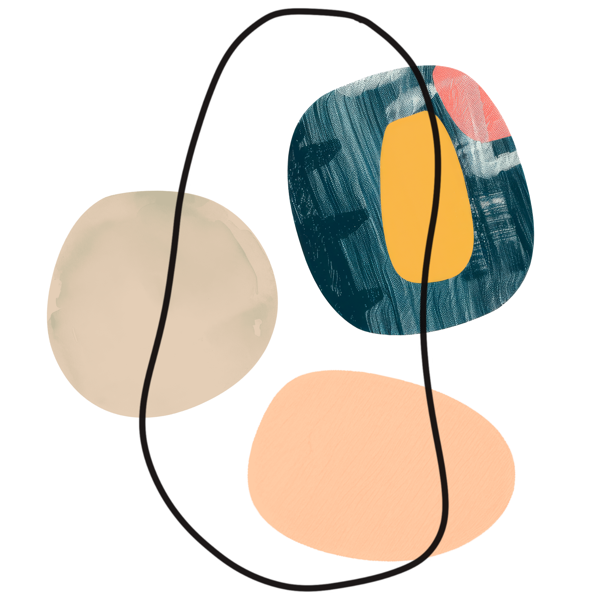 abstract collage with overlapping shapes